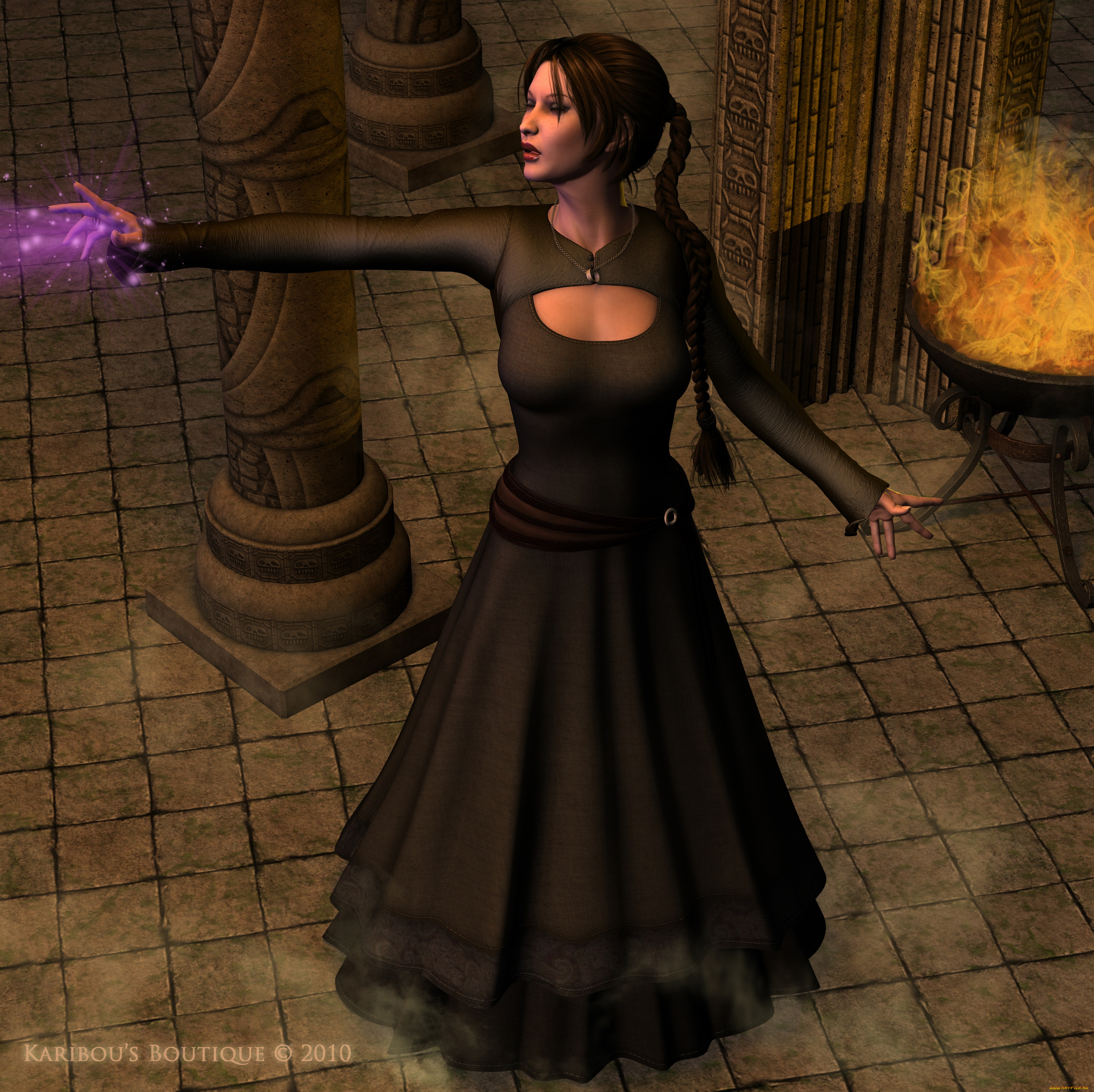 3д, графика, fantasy, , фантазия, девушка, магия