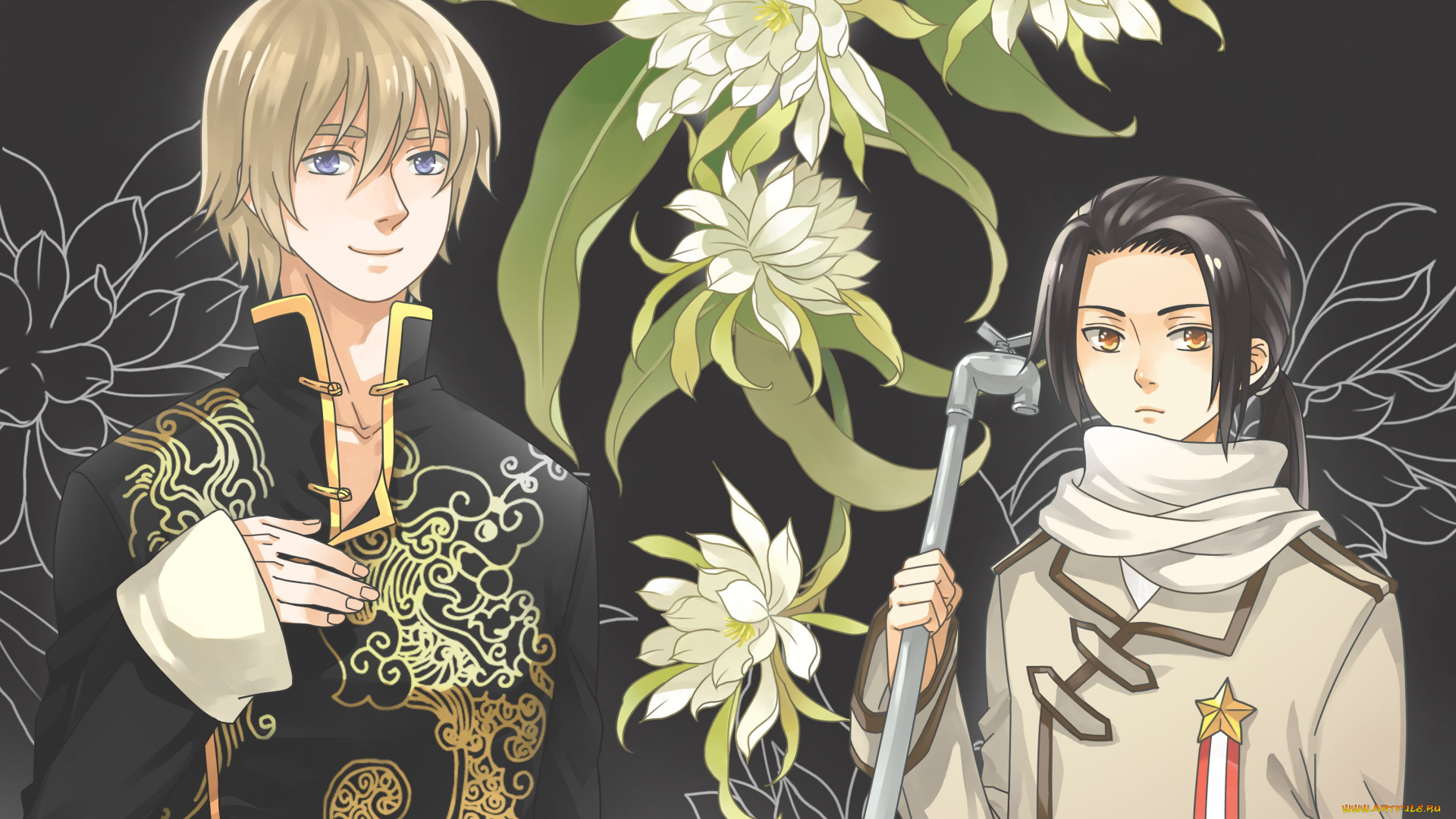 аниме, hetalia, , axis, powers, цветы, страны, парни