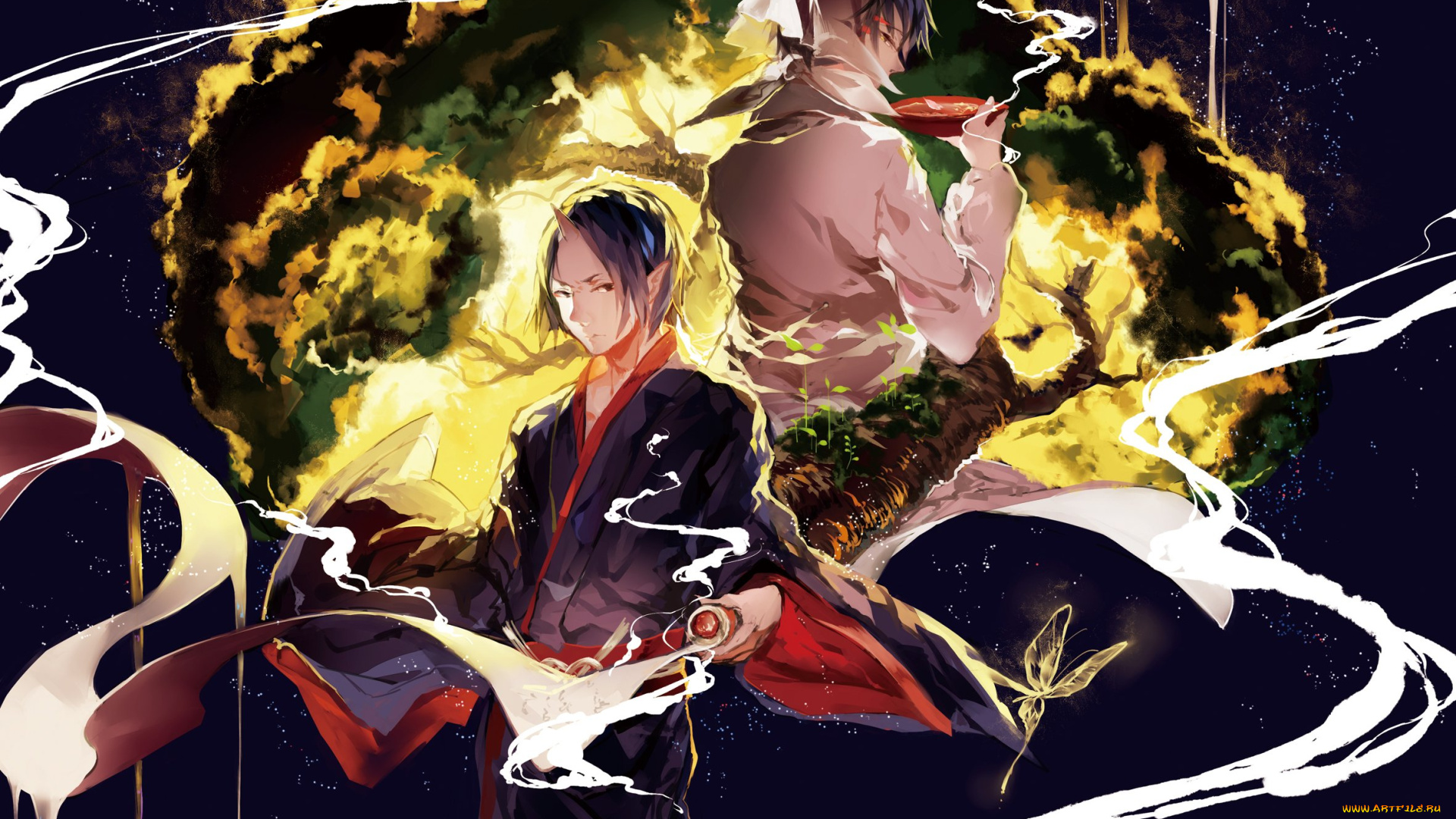 аниме, hoozuki, no, reitetsu, хакутаку, хладнокровный, хозуки