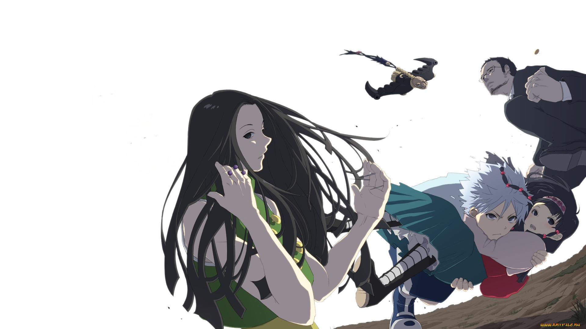 аниме, hunter, x, hunter, монета, братья, дворецкий, гото, аллука, киллуа, арт, иллуми, золдик, фон