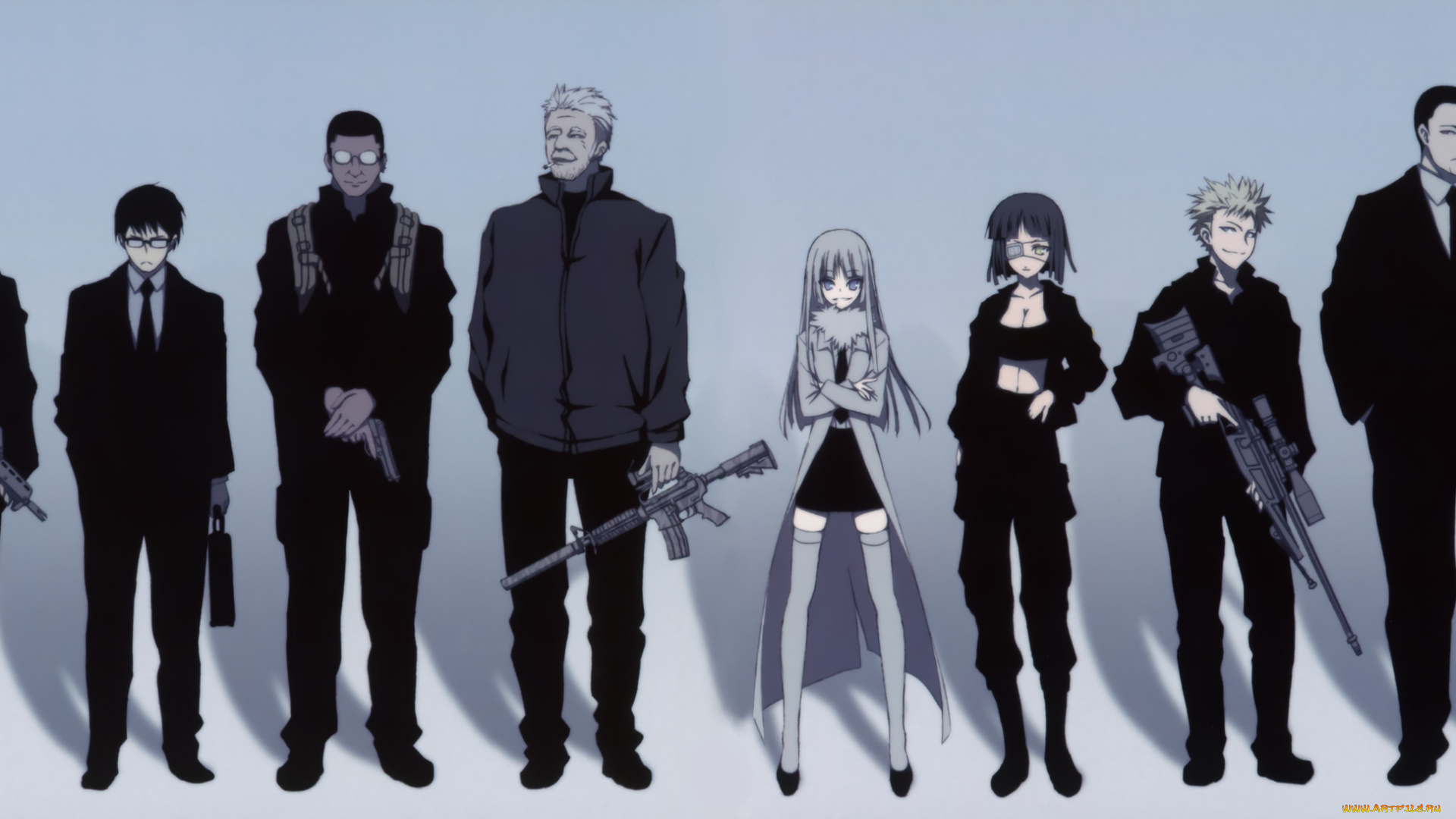 аниме, jormungand, ёрмунганд, арт, персонажи