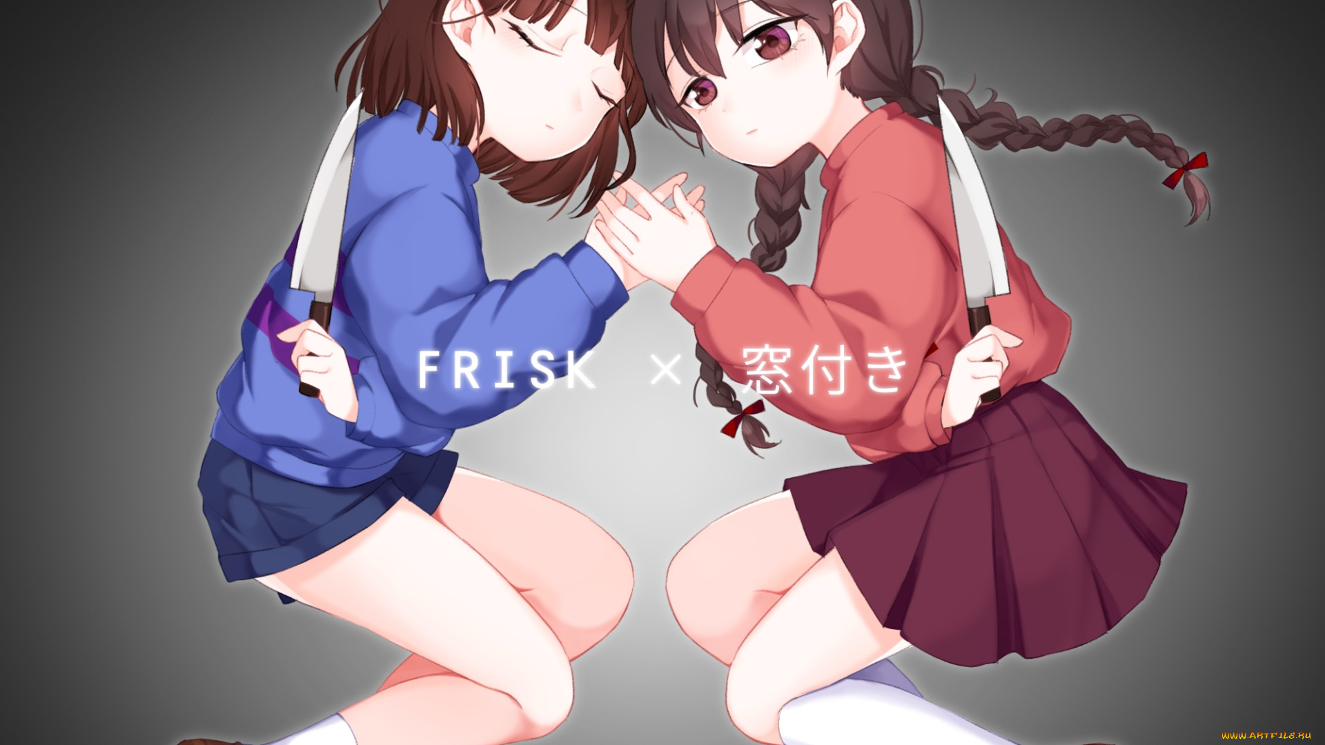 аниме, оружие, , техника, , технологии, нож, девочки, арт