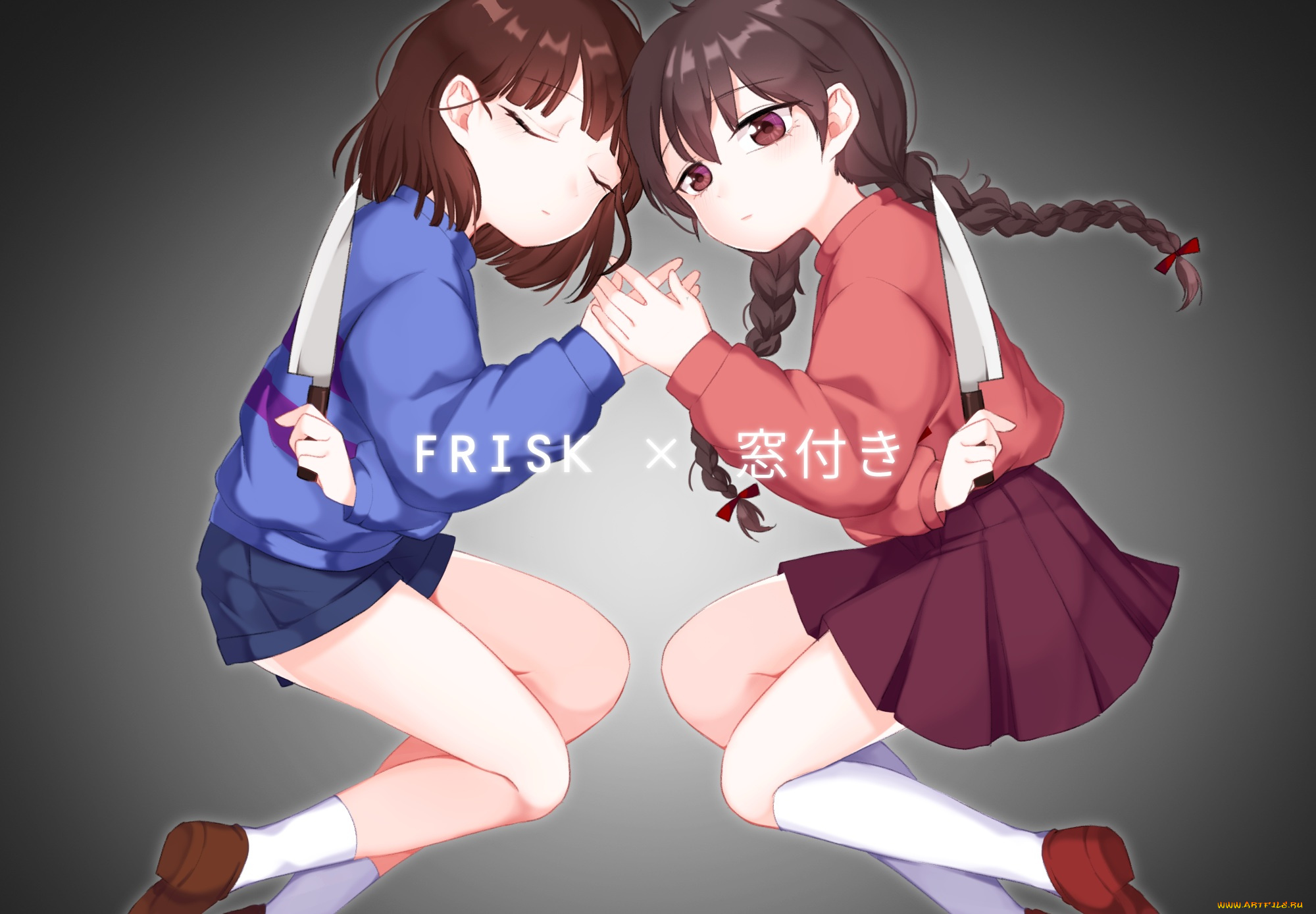 аниме, оружие, , техника, , технологии, нож, девочки, арт