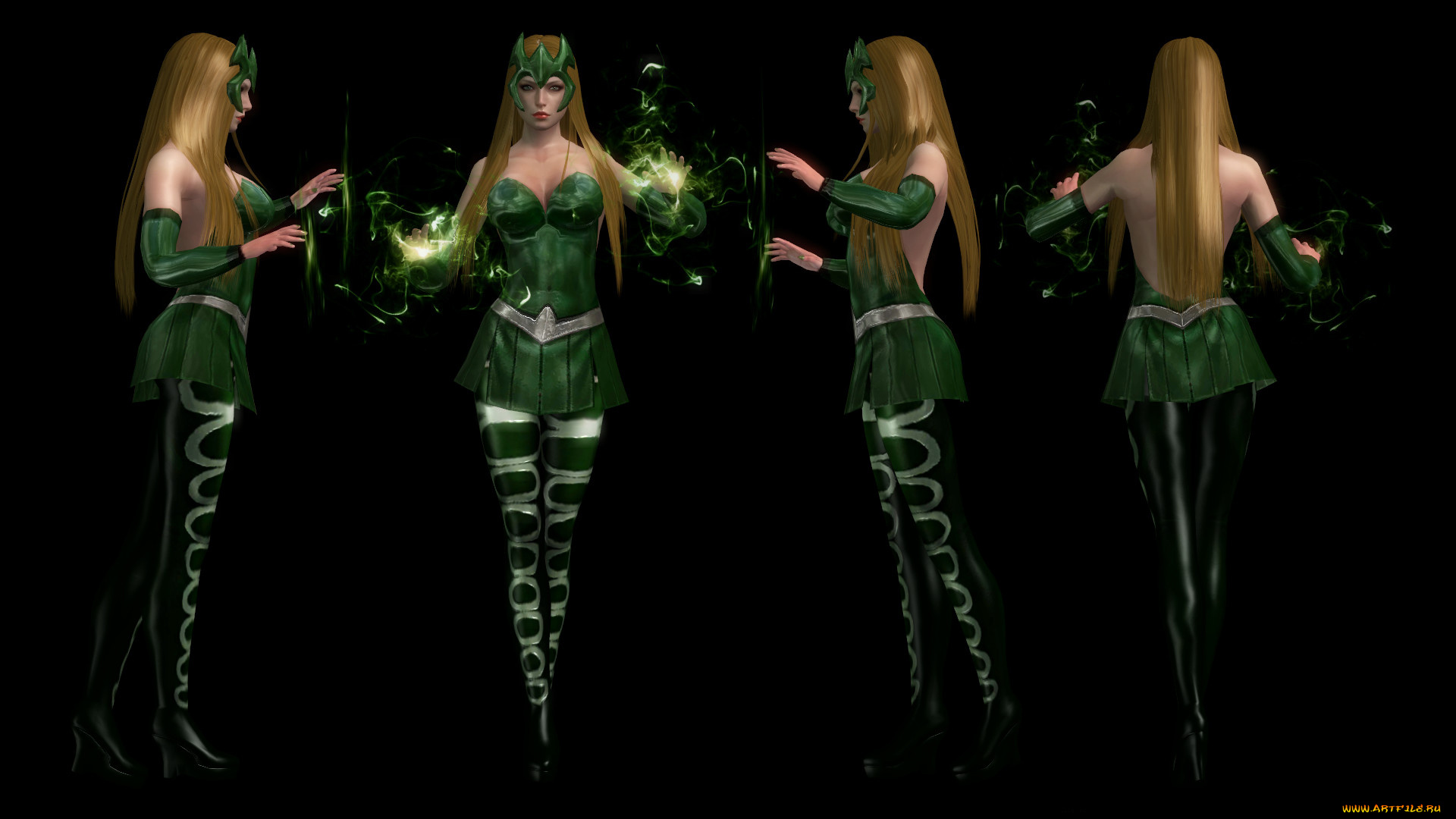 3д, графика, фантазия, , fantasy, девушка, униформа, магия, взгляд, фон