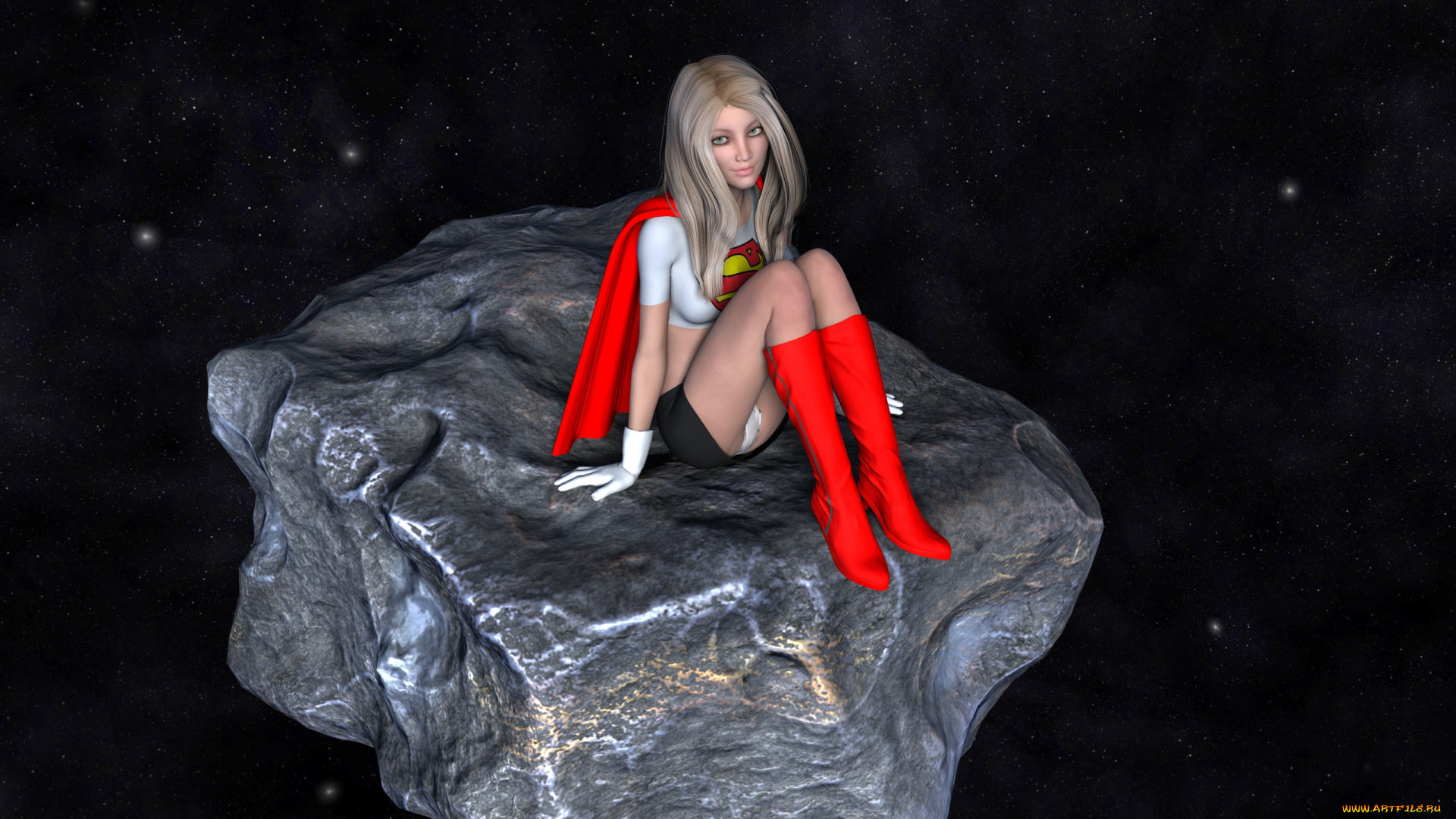 3д, графика, фантазия, , fantasy, девушка, взгляд, фон, полт, супермен