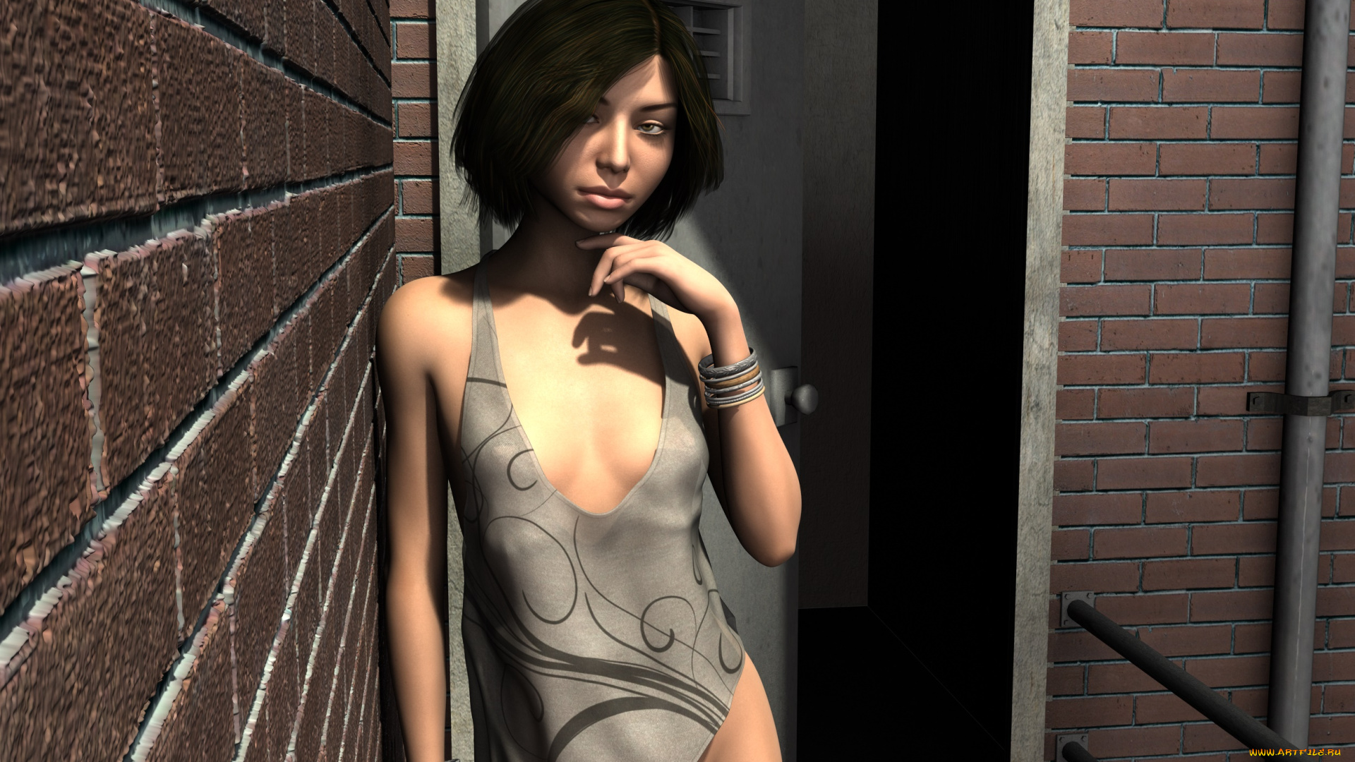 3д, графика, люди, , people, фон, взгляд, девушка