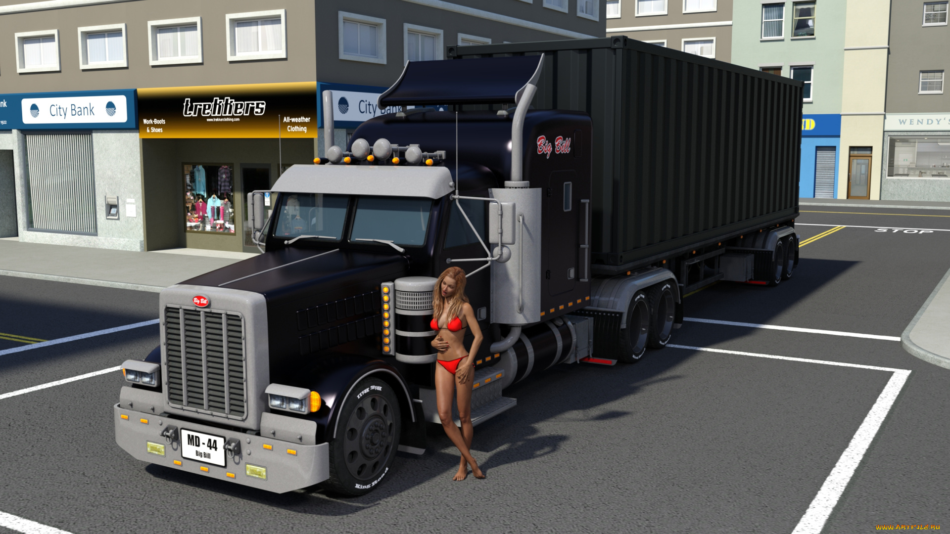 3д, графика, люди-авто, мото, , people-, car, , , moto, взгляд, девушка, фон