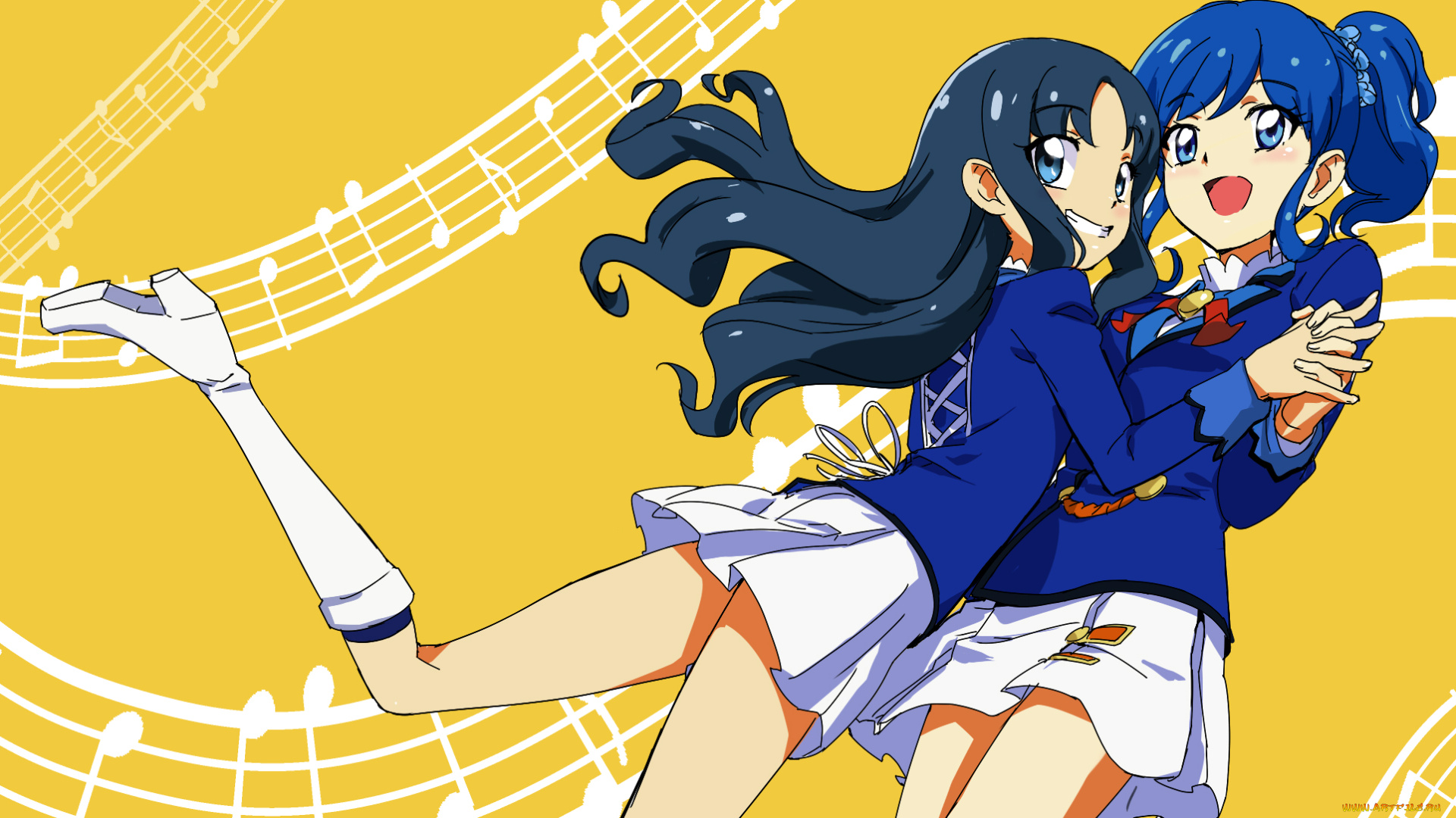 аниме, aikatsu, фон, взгляд, девушки