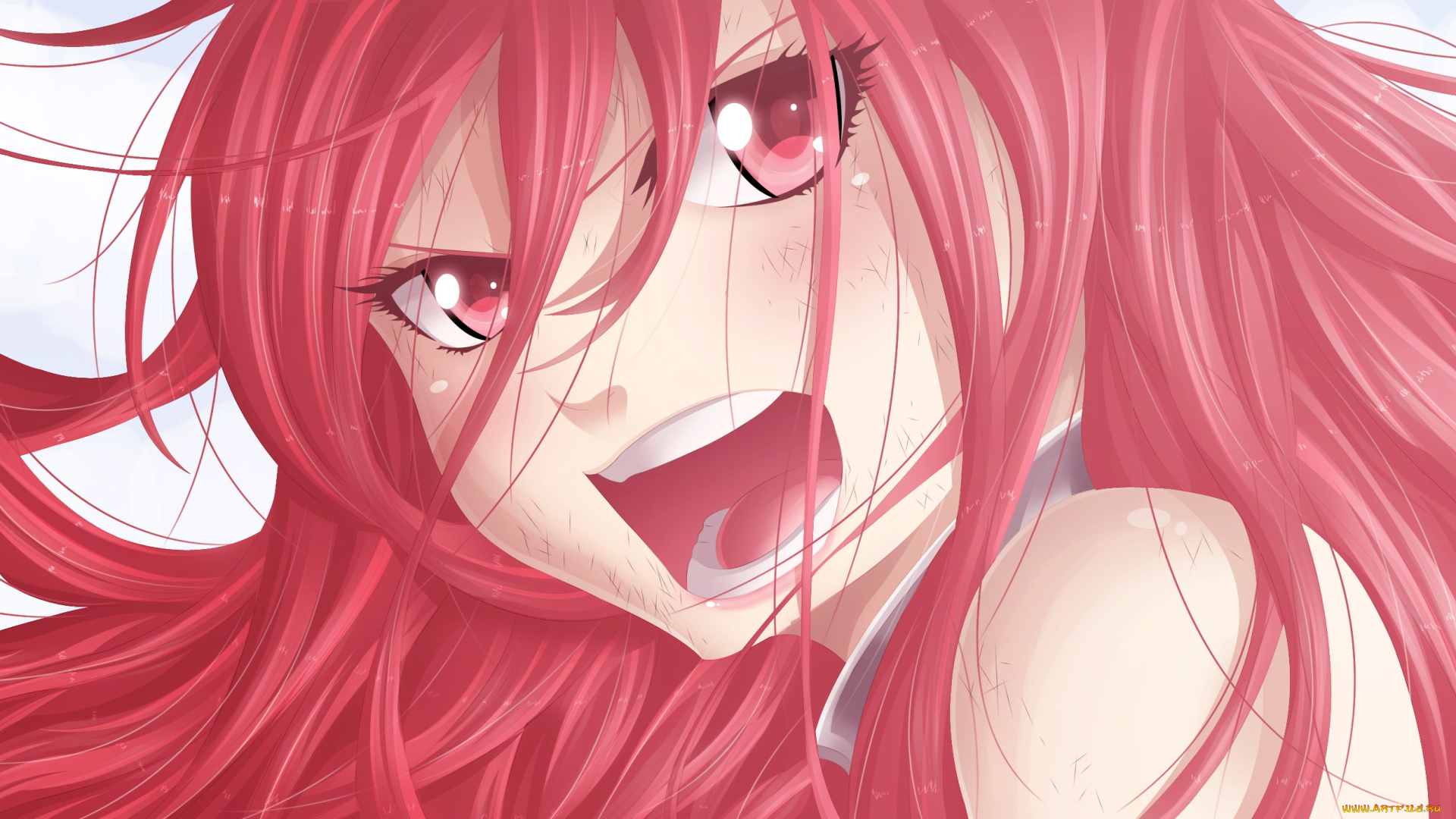 аниме, fairy, tail, фон, взгляд, девушка