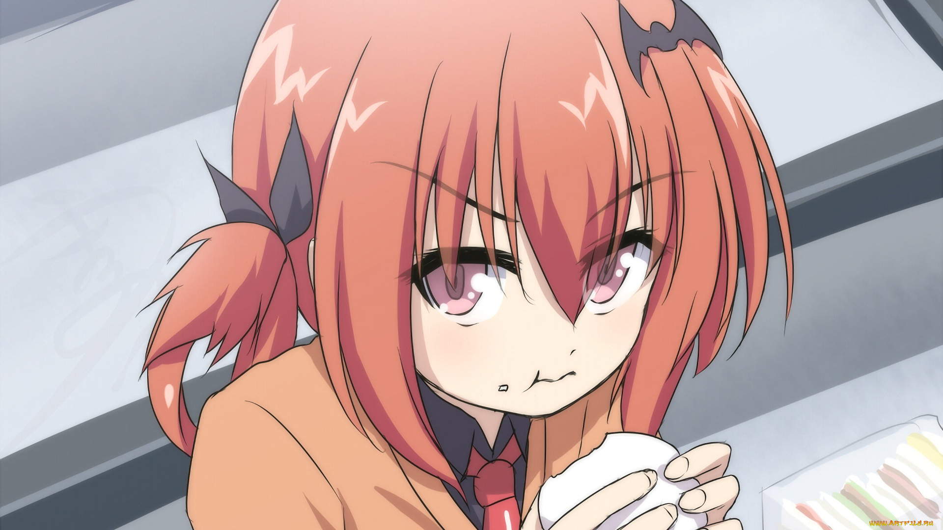 аниме, gabriel, dropout, девушка, фон, взгляд