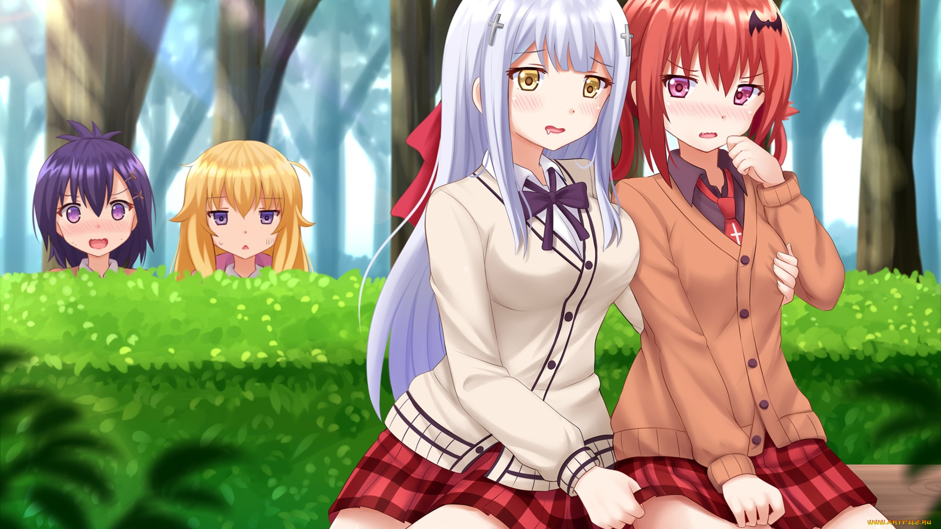 аниме, gabriel, dropout, фон, взгляд, девушки