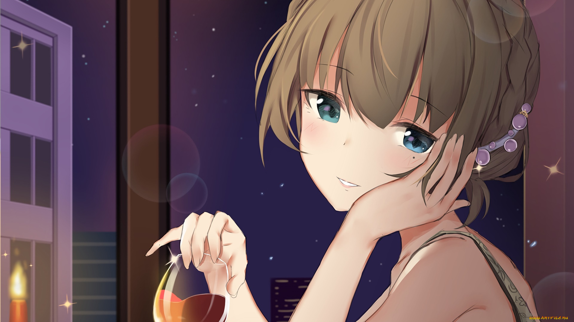 аниме, idolm@ster, девушка, фон, взгляд