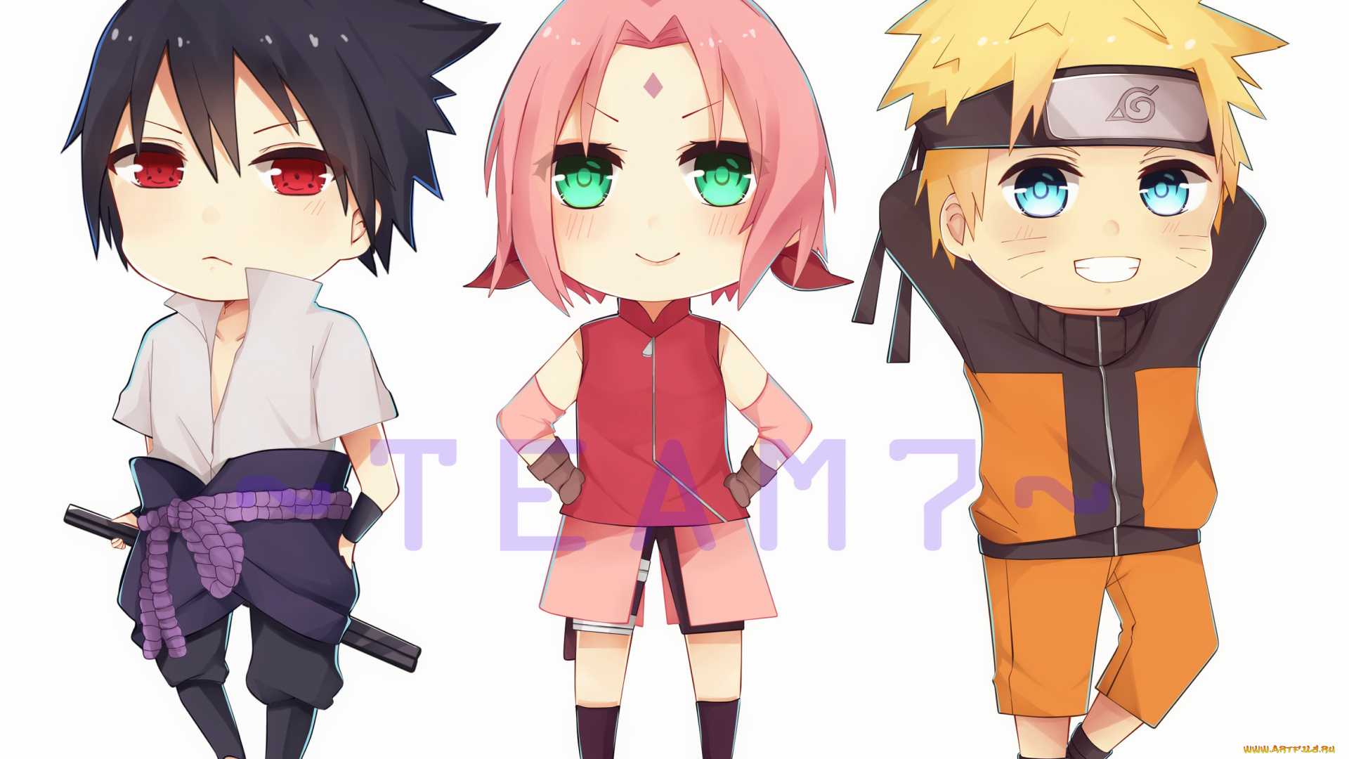 аниме, naruto, team, 7