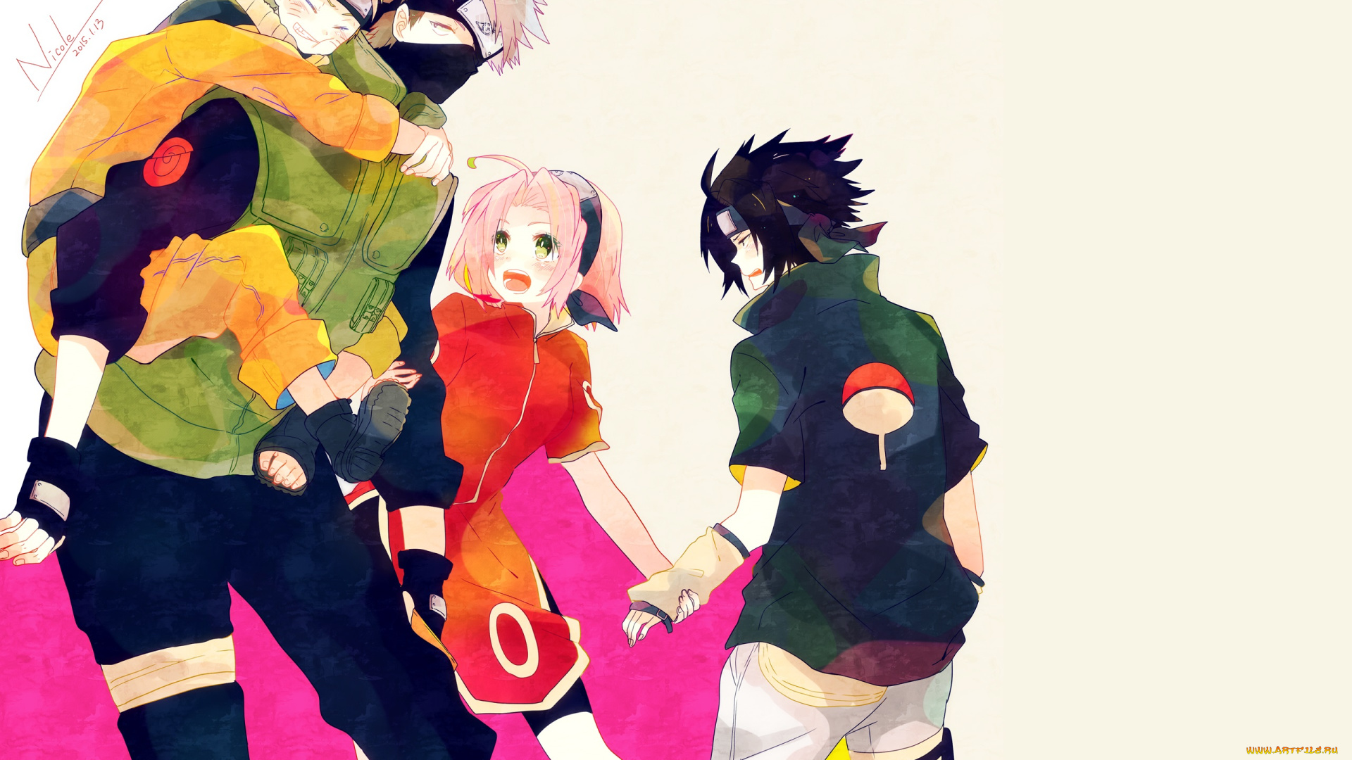 аниме, naruto, team, 7