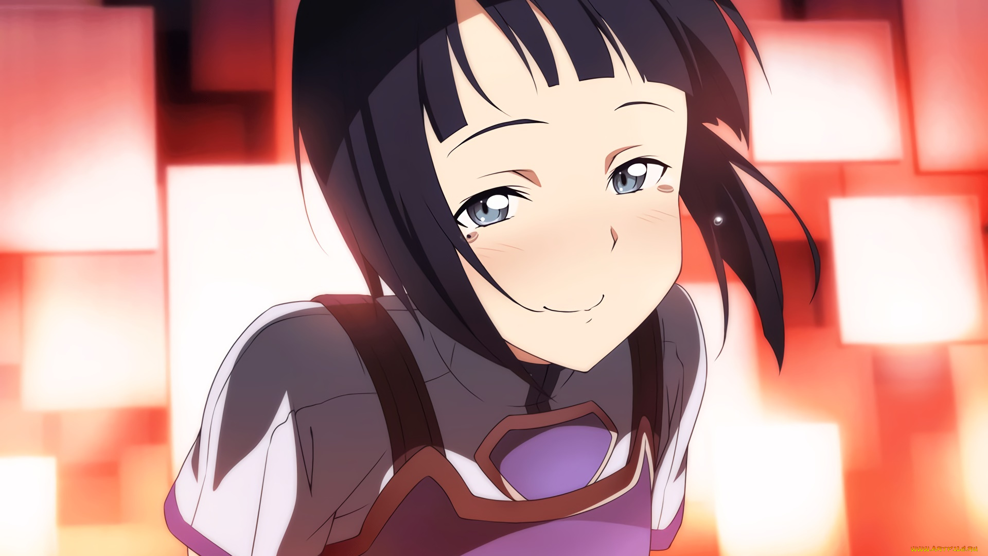 аниме, sword, art, online, девушка, взгляд, фон