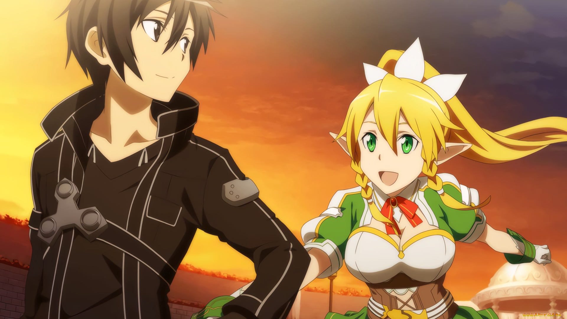 аниме, sword, art, online, девушка, взгляд, фон