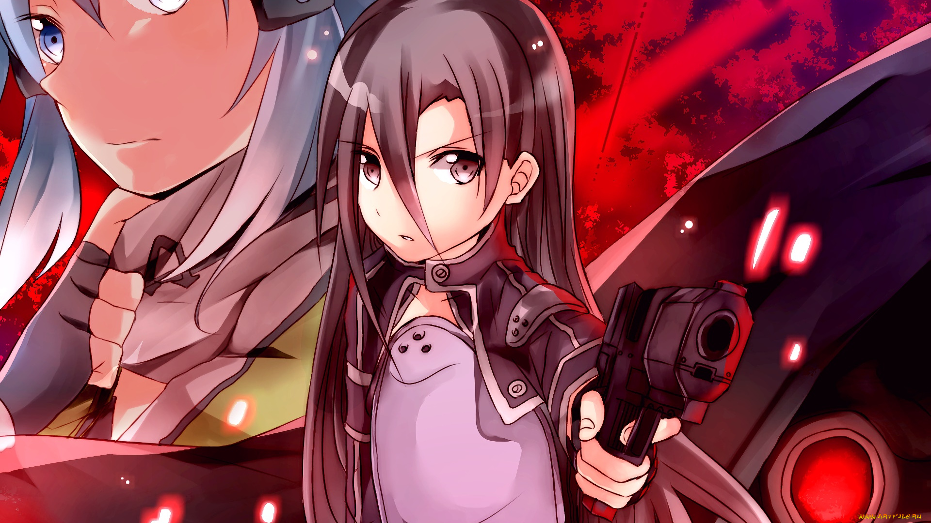 аниме, sword, art, online, фон, взгляд, девушка