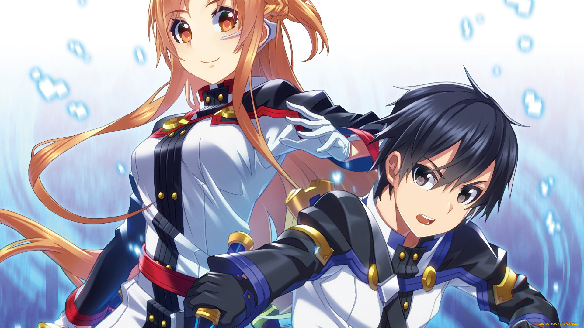 аниме, sword, art, online, kirito, asuna