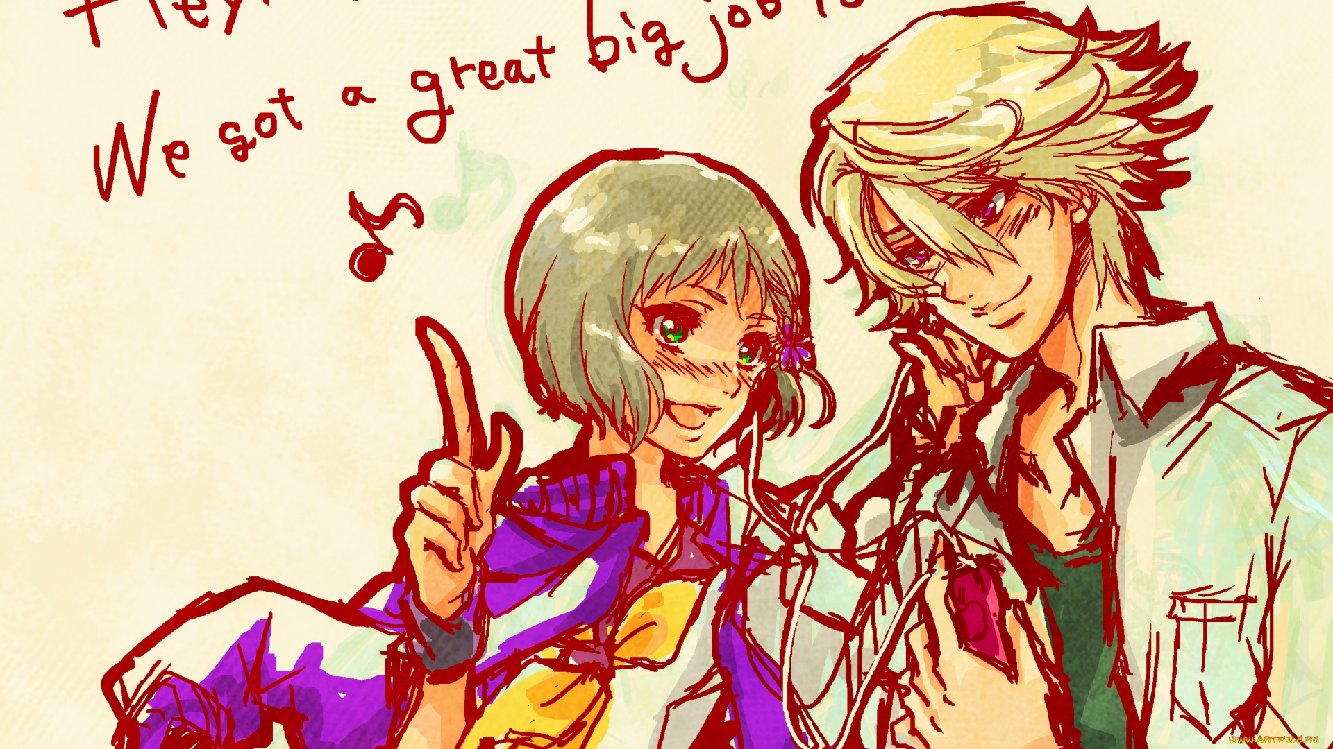 аниме, tiger, and, bunny, двое