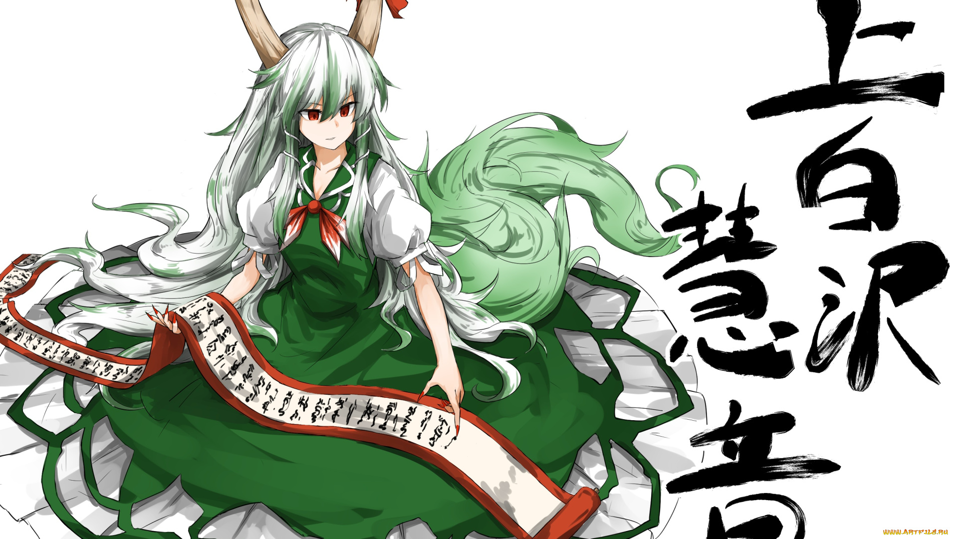 аниме, touhou, kamishirasawa, keine