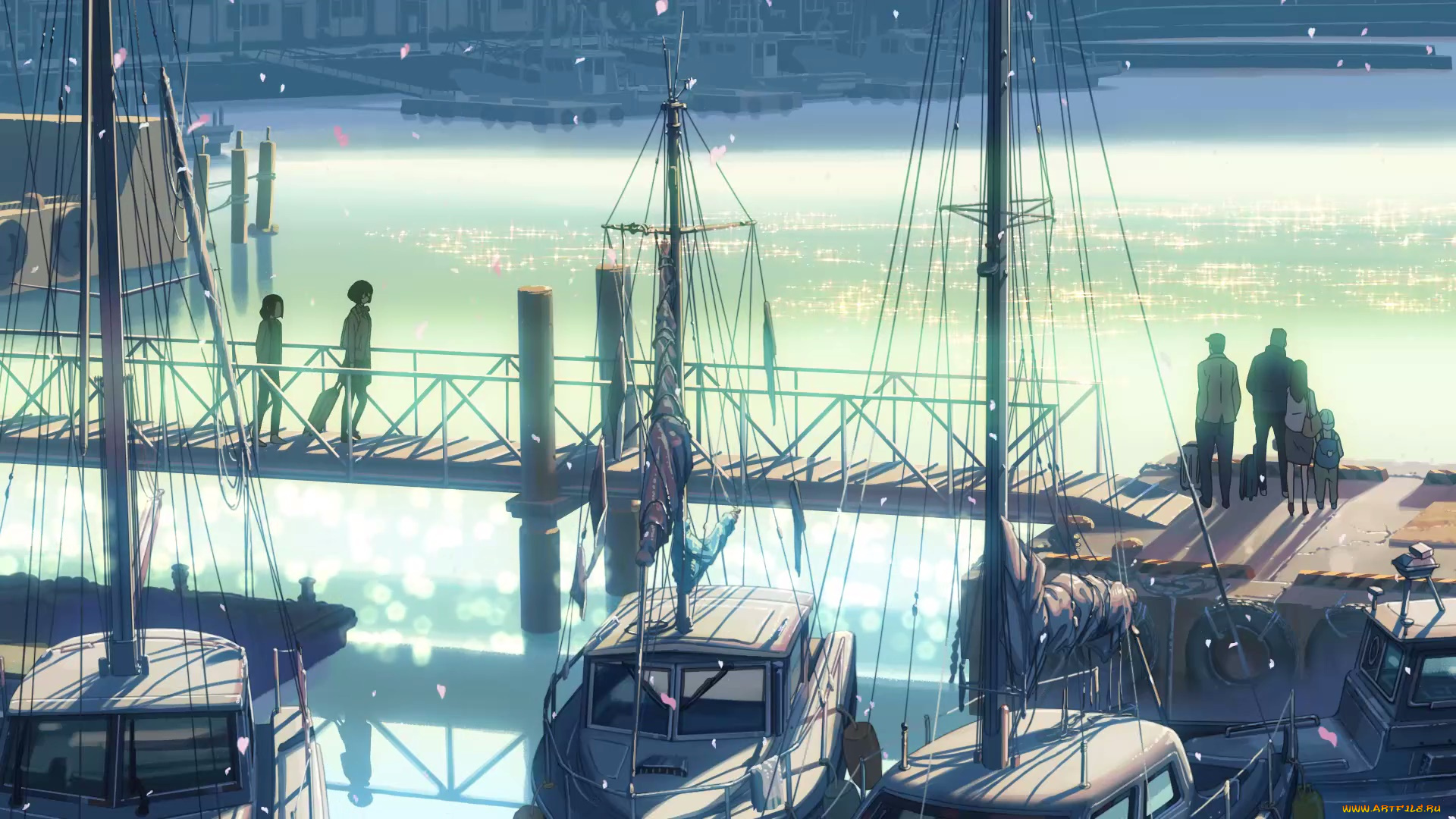 cross, road, аниме, причал