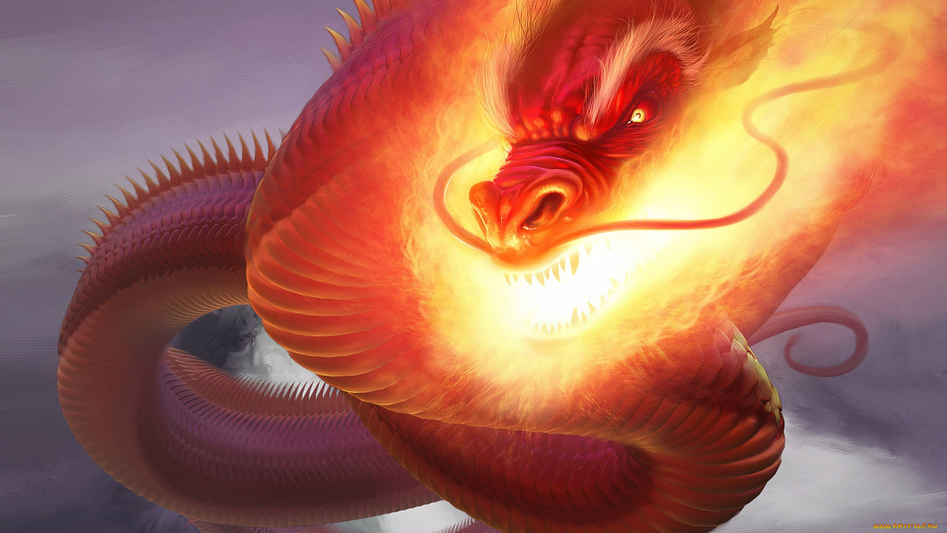 фэнтези, драконы, огонь, дракон