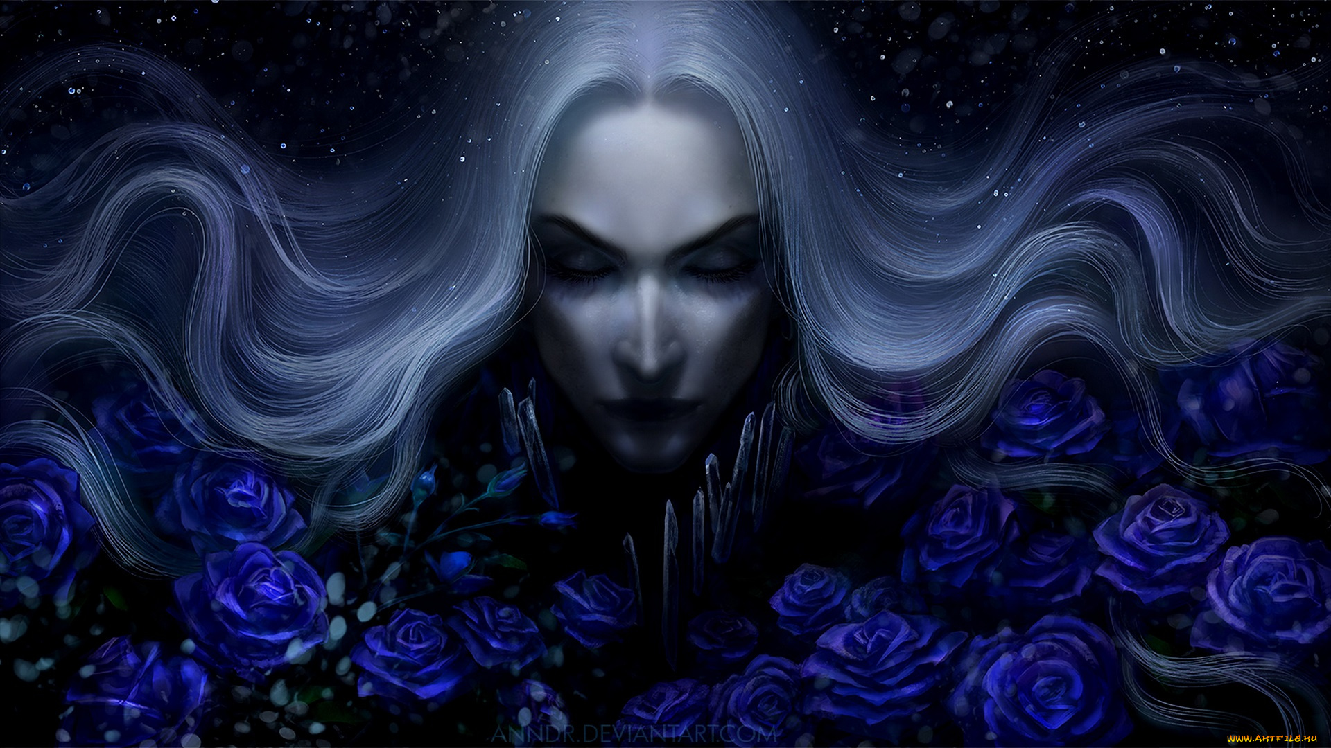 фэнтези, люди, розы, цветы, портрет