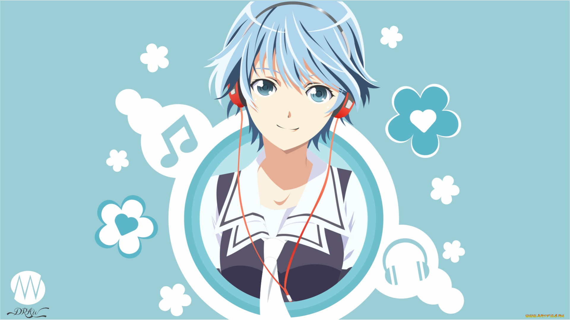 fuuka, аниме, фон, взгляд, девушка