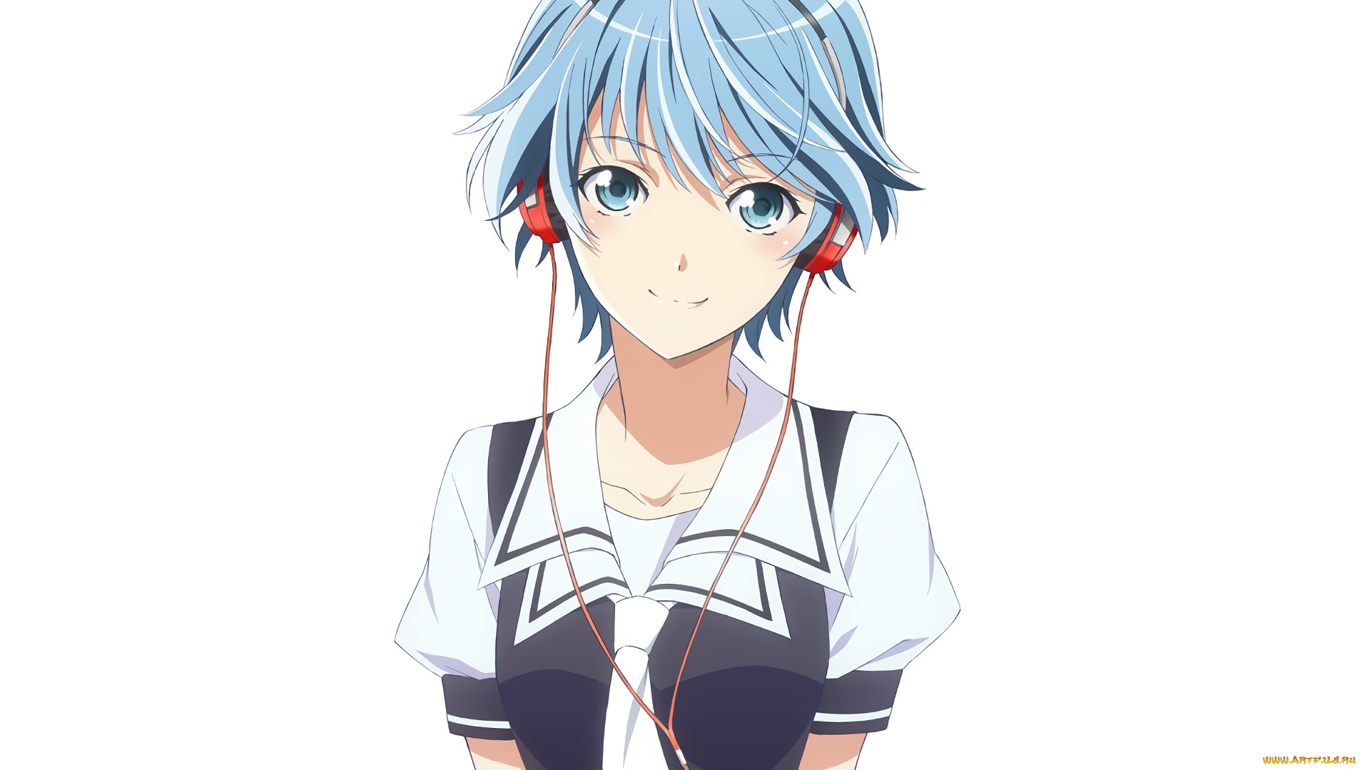 fuuka, аниме, взгляд, фон, девушка
