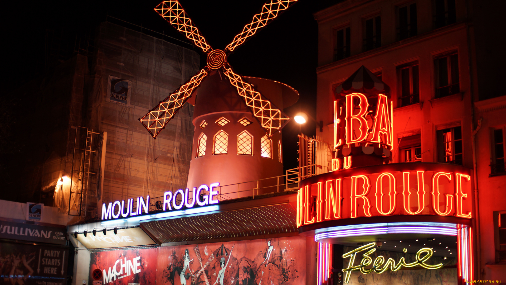 города, париж, , франция, кабаре