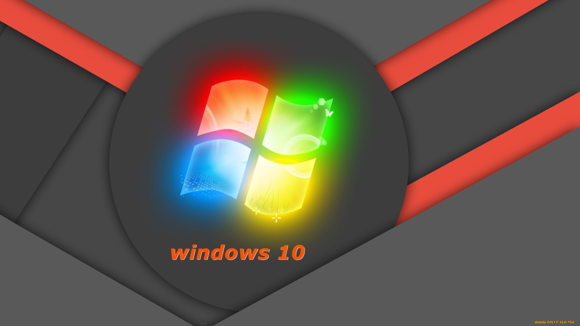 компьютеры, windows, , 10, фон, логотип