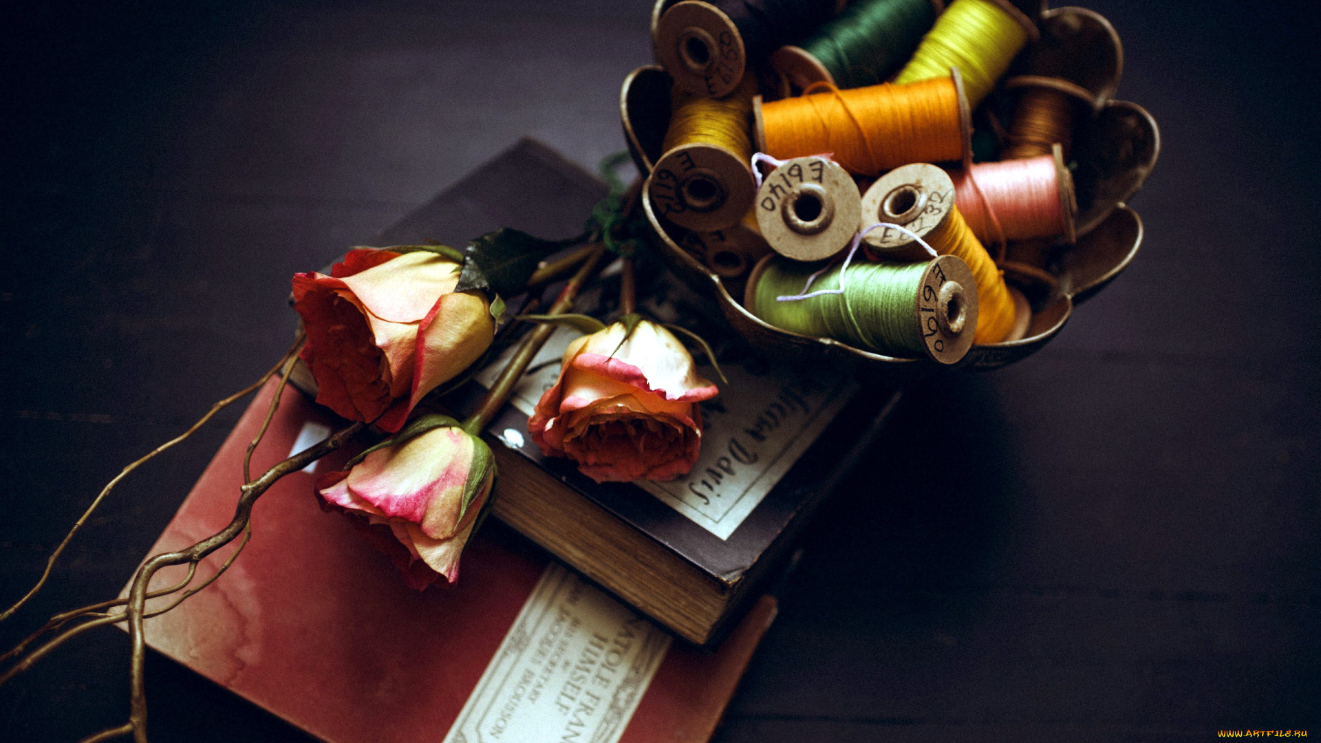 разное, ремесла, , поделки, , рукоделие, нитки, розы, книги