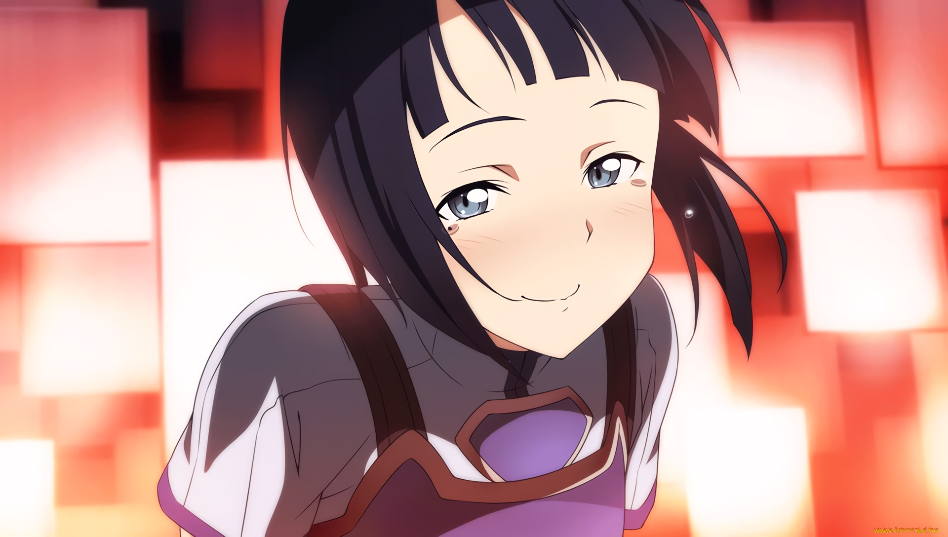 аниме, sword, art, online, девушка, взгляд, фон