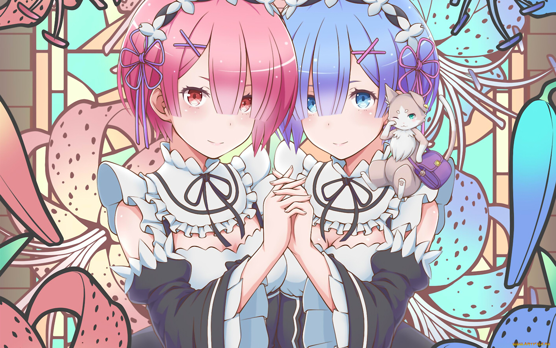 аниме, re, , zero, kara, hajimeru, isekai, seikatsu, фон, взгляд, девушки