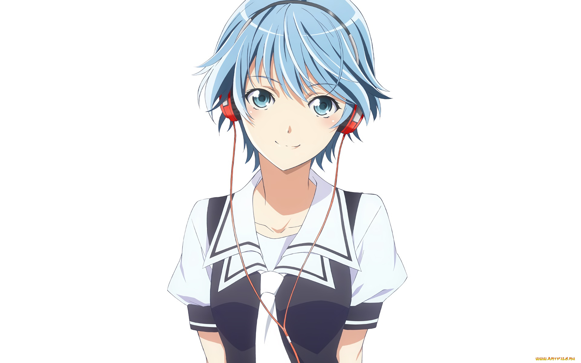 fuuka, аниме, взгляд, фон, девушка