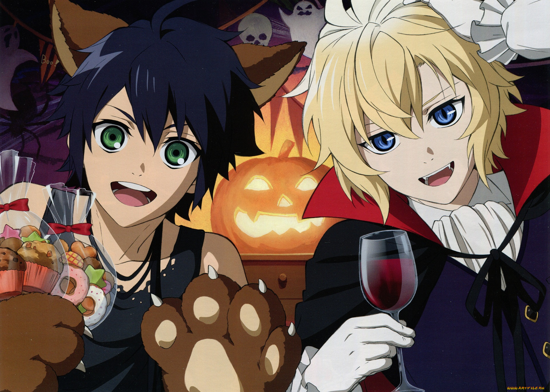 аниме, owari, no, seraph, юичиро, микаэла