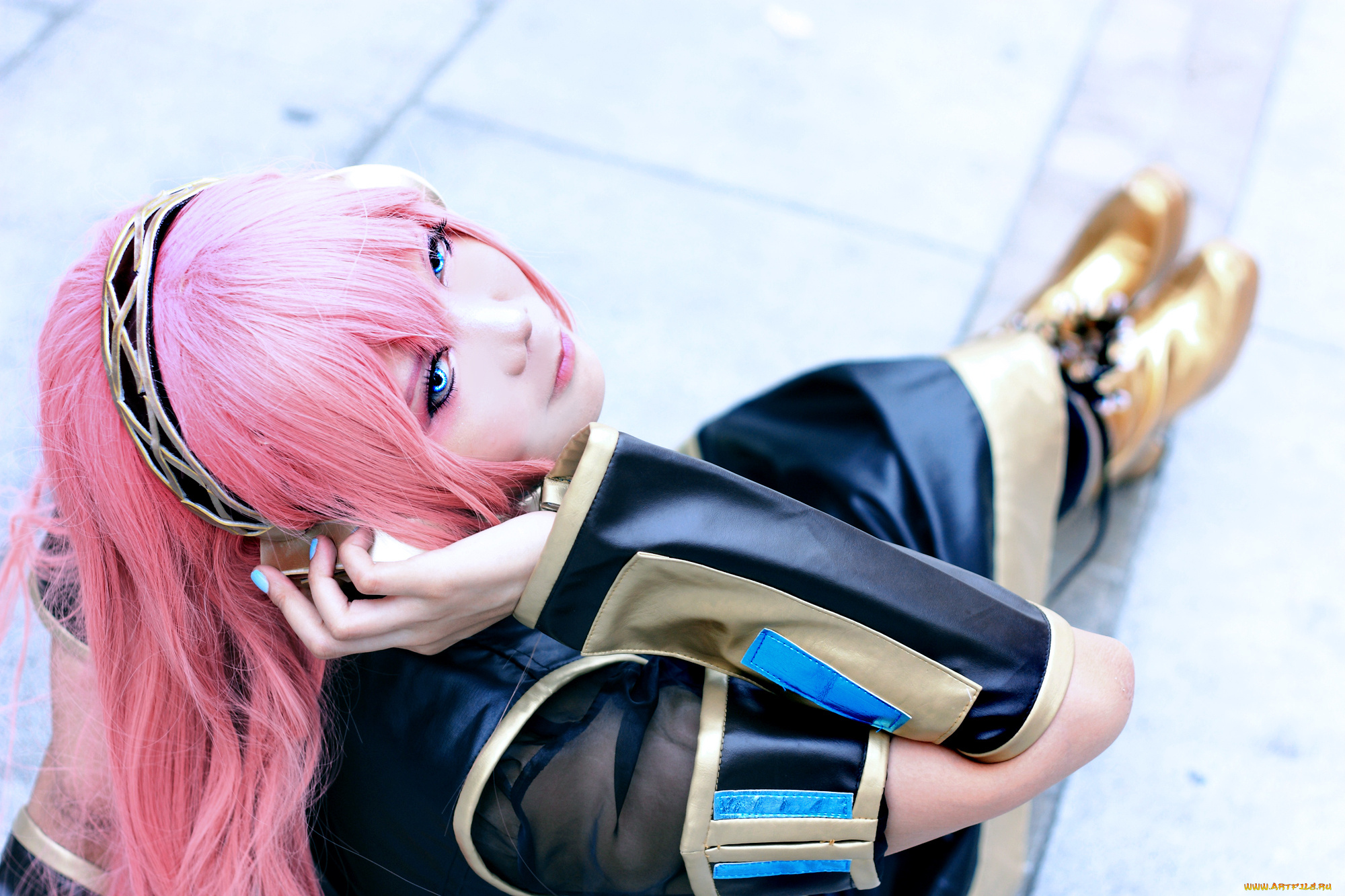 разное, cosplay, , косплей, vocaloid, cosplay, девушка, megurine, luka, наушники, костюм, розовые, волосы