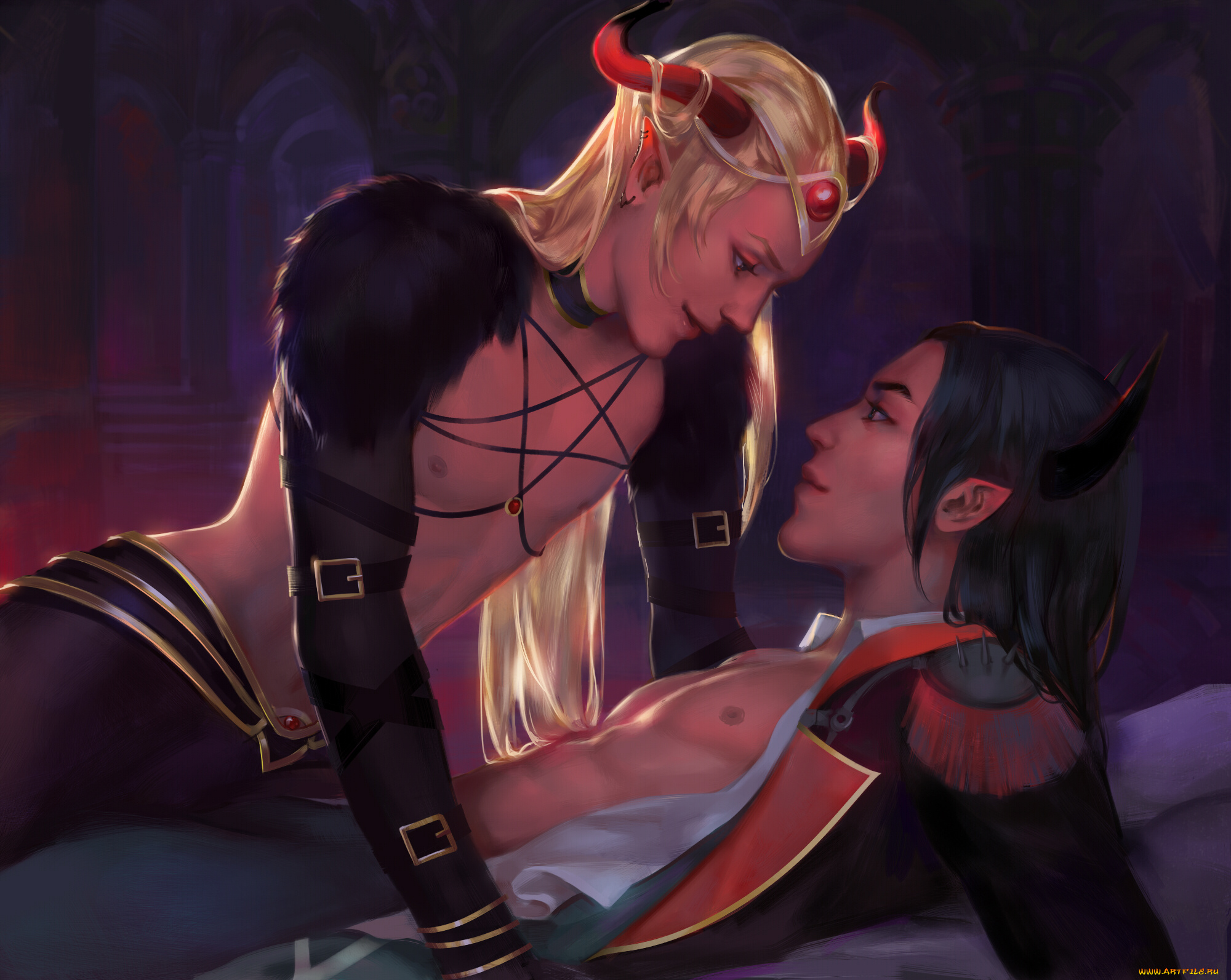 фэнтези, демоны, парни, демон