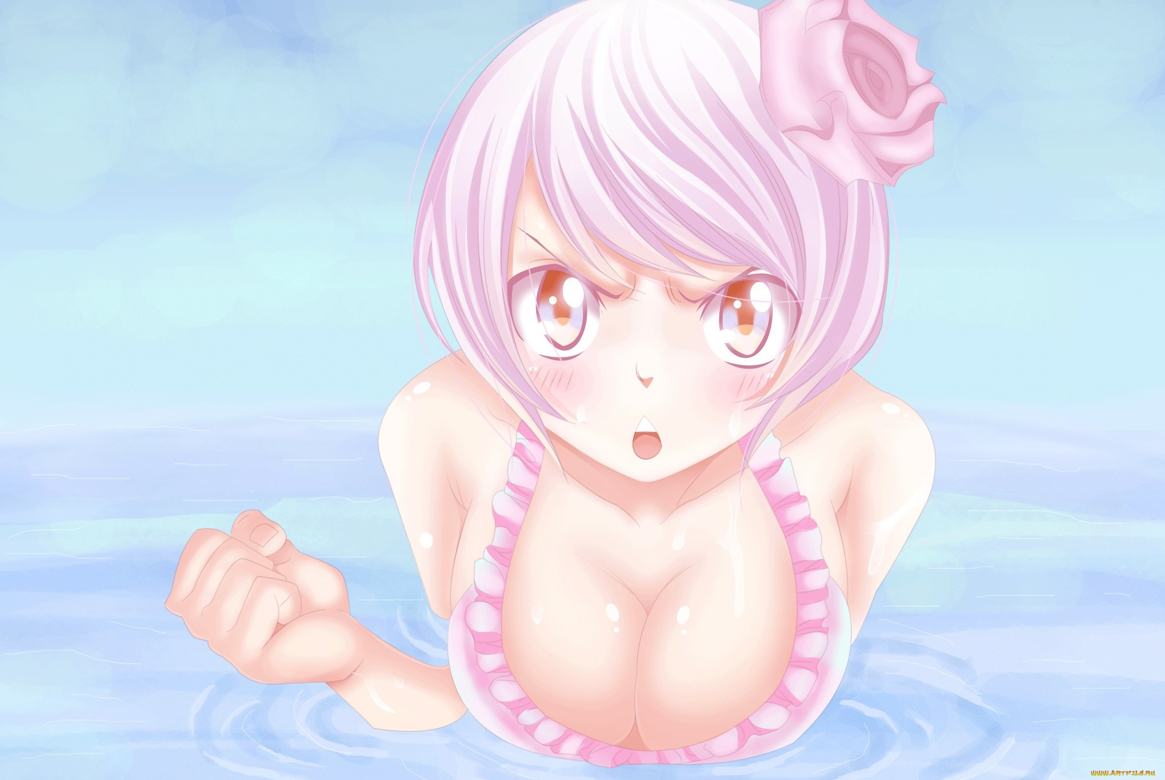 аниме, fairy, tail, девушка, фон, взгляд