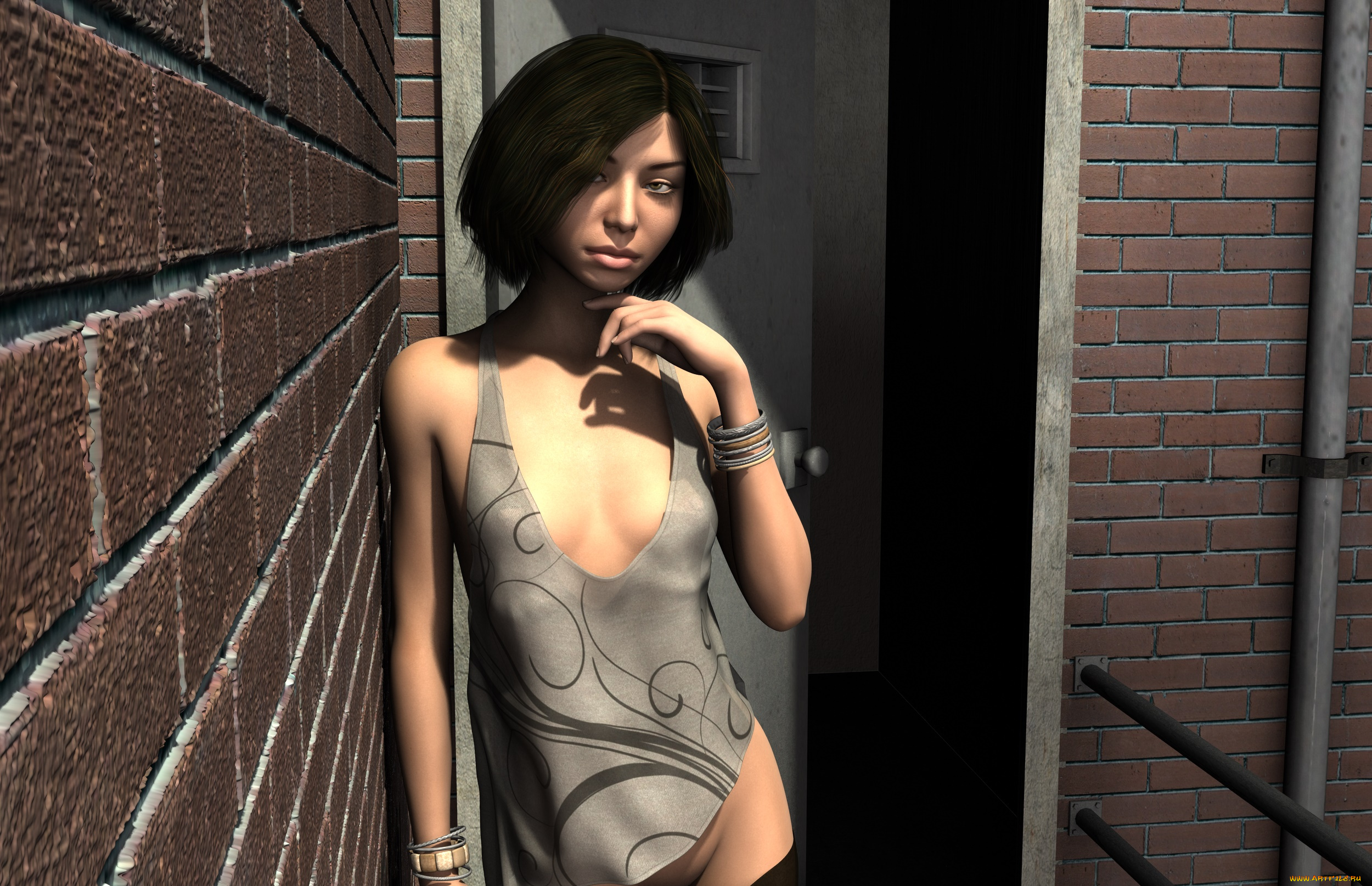 3д, графика, люди, , people, фон, взгляд, девушка