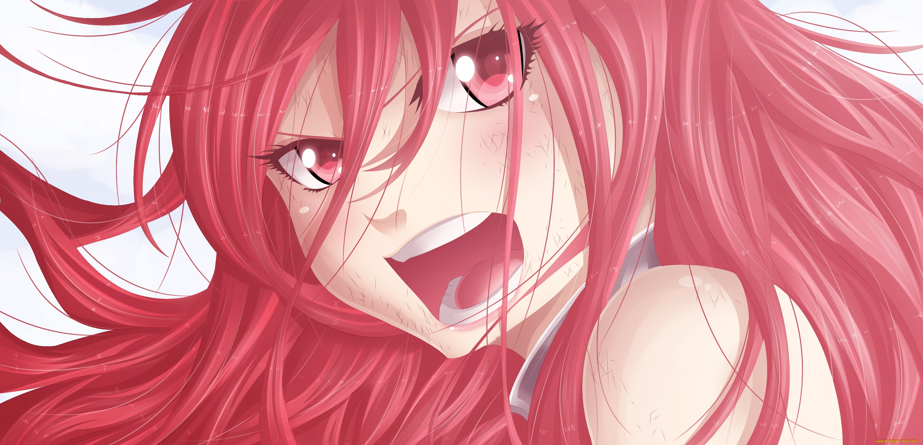 аниме, fairy, tail, фон, взгляд, девушка