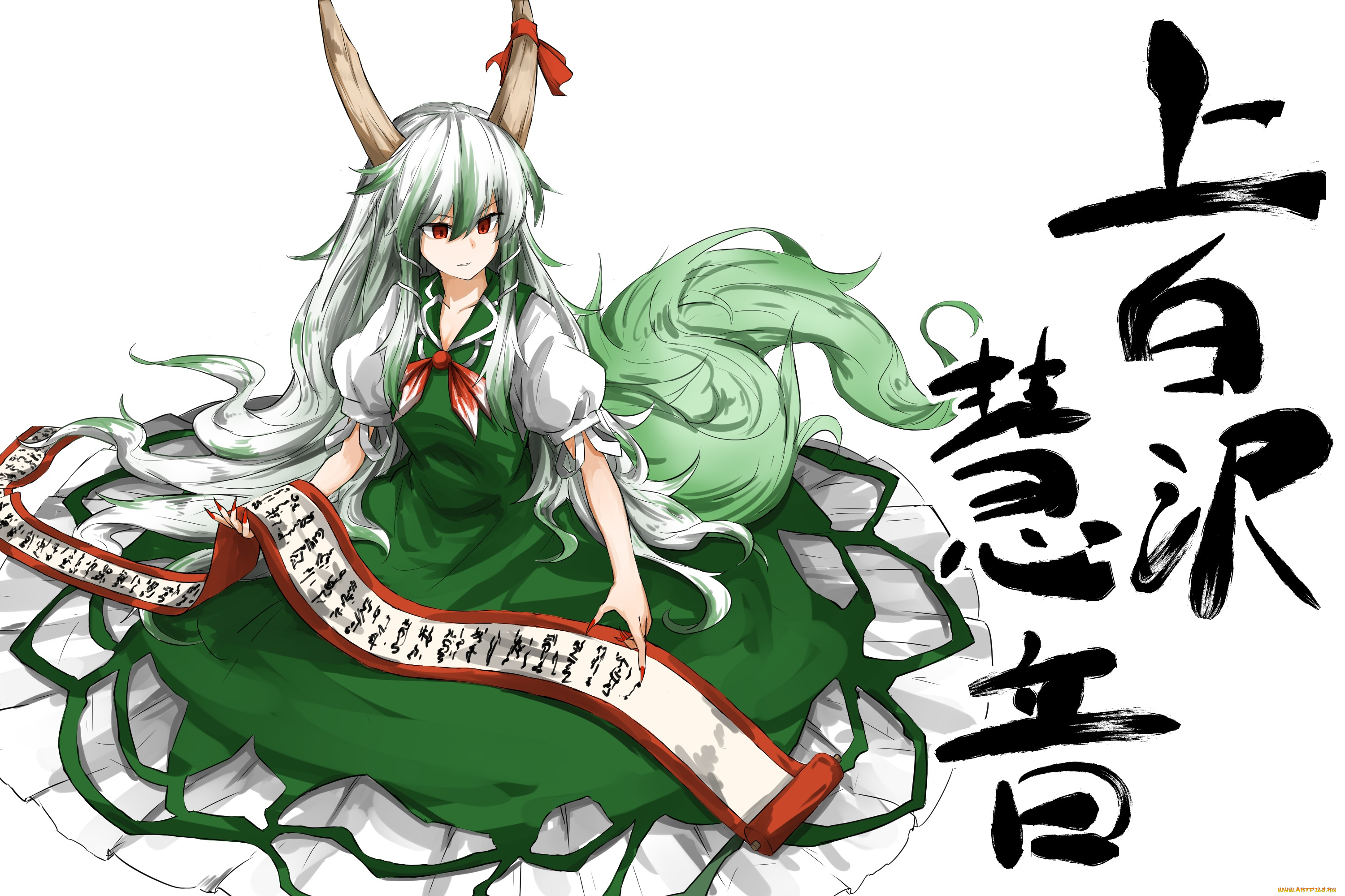 аниме, touhou, kamishirasawa, keine