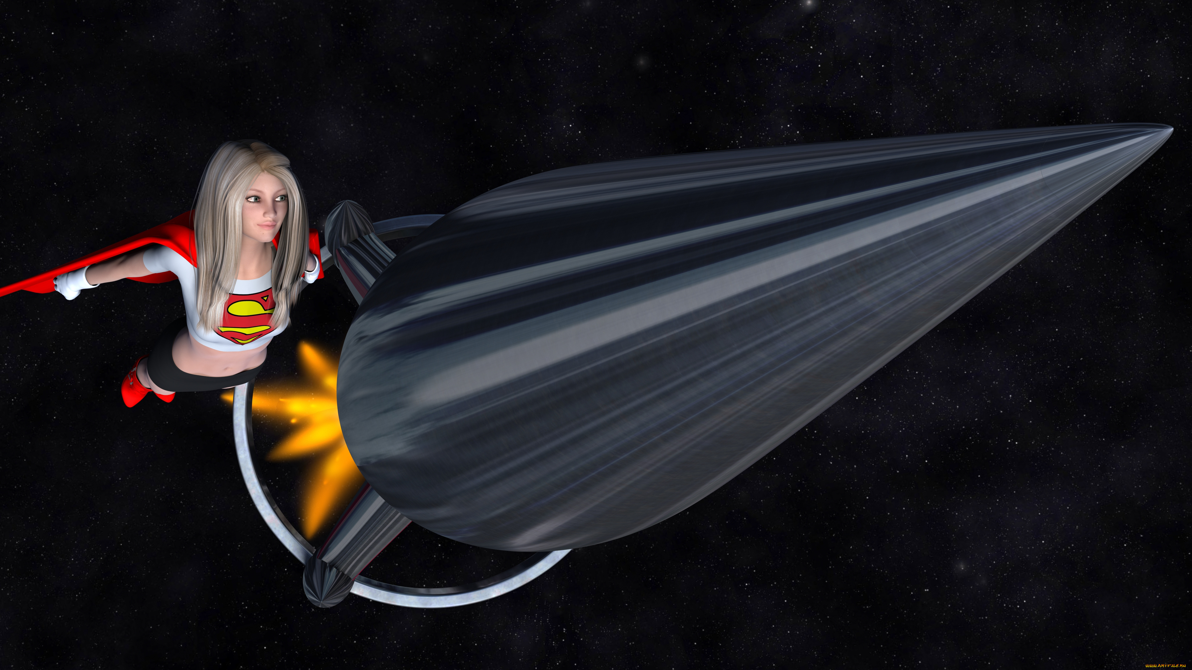 3д, графика, фантазия, , fantasy, девушка, взгляд, фон, полт, супермен
