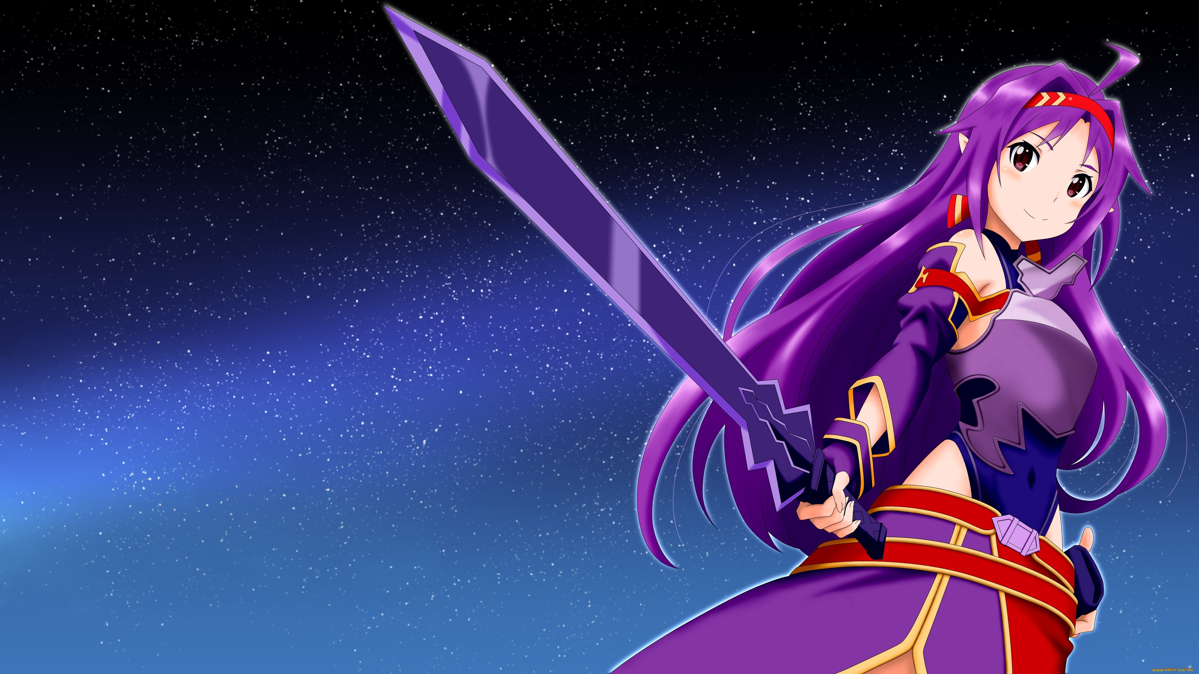 аниме, sword, art, online, оружие, фон, взгляд, девушка