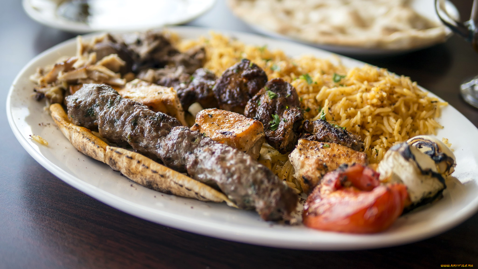 еда, мясные, блюда, рис, мясо