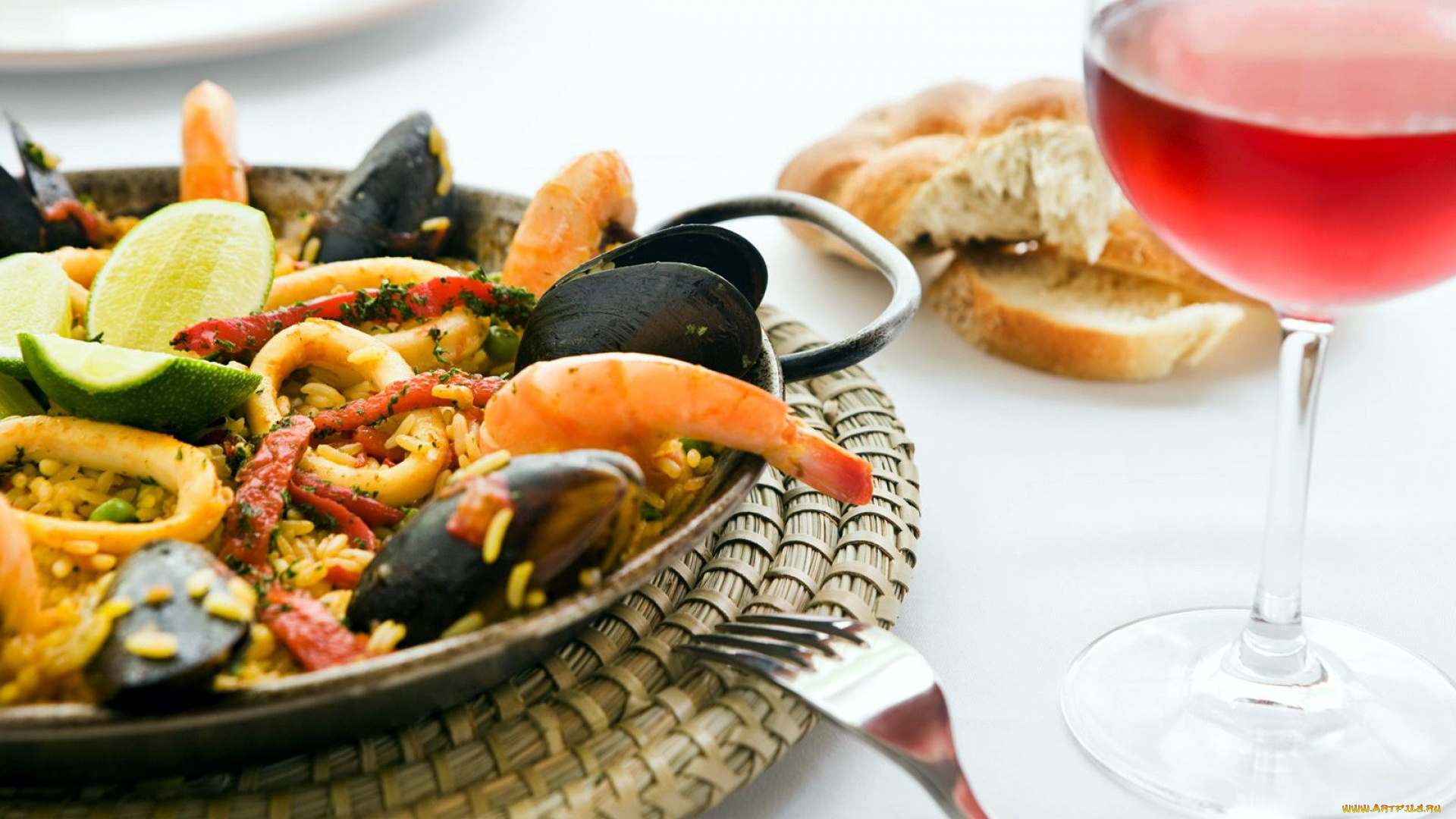 еда, рыбные, блюда, , с, морепродуктами, мидии, кальмар, креветки