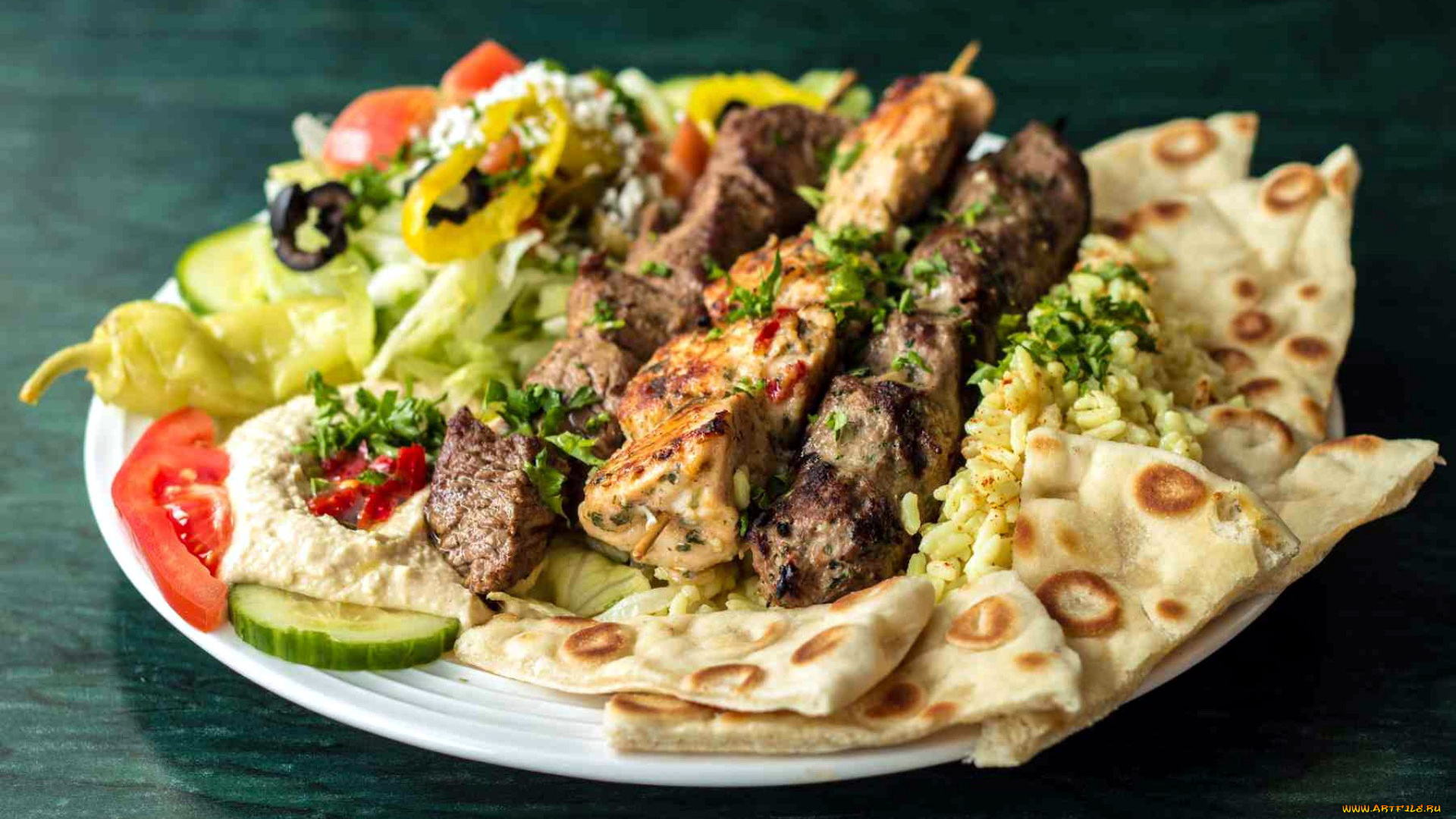 еда, шашлык, , барбекю, лепешка, мясо, овощи