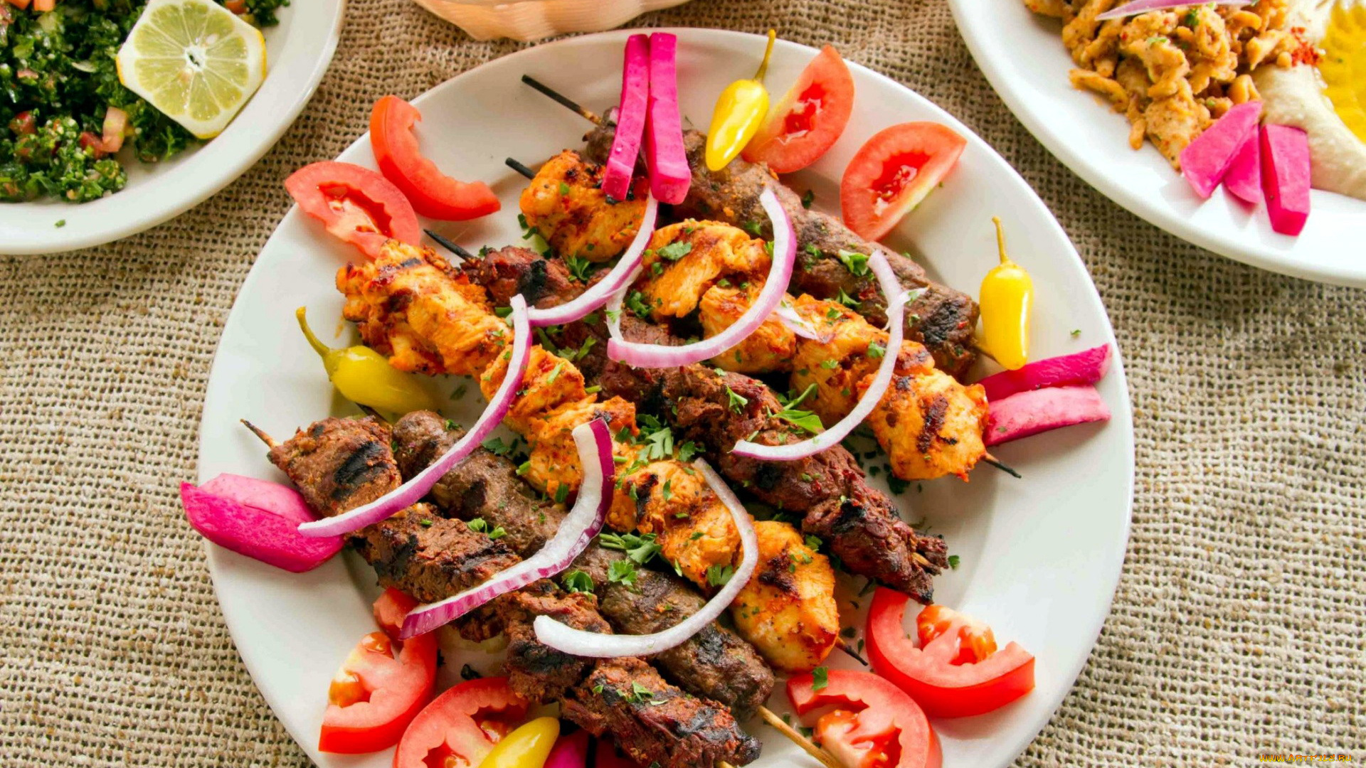 еда, шашлык, , барбекю, овощи, мясо, помидоры, томаты