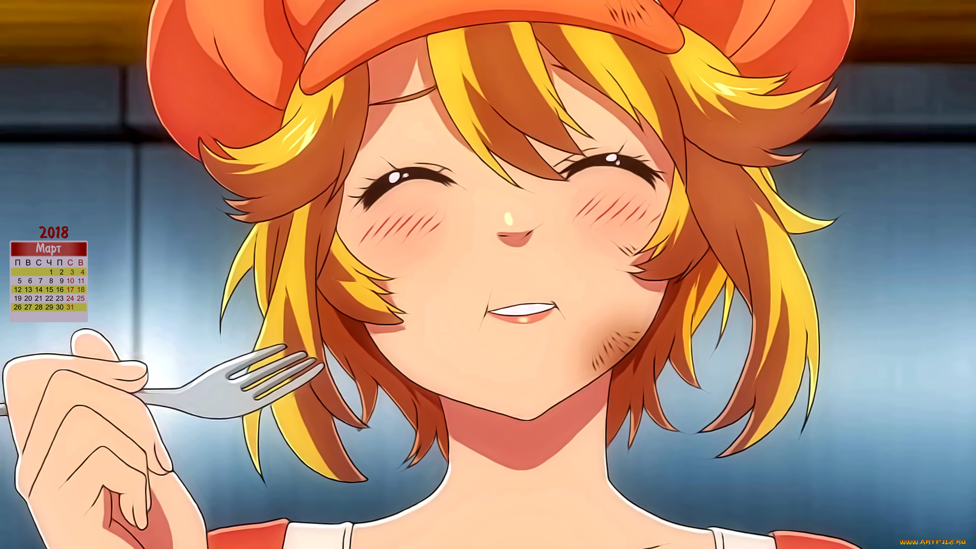 календари, аниме, лицо, девушка, эмоции, 2018