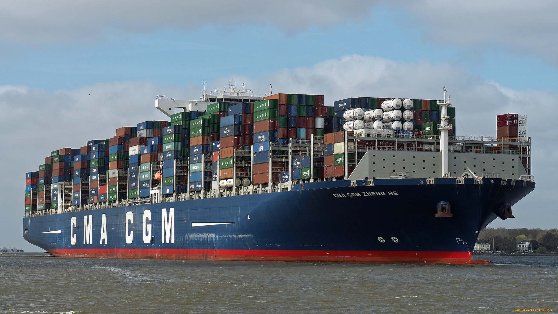 корабли, грузовые, суда, контейнеровоз